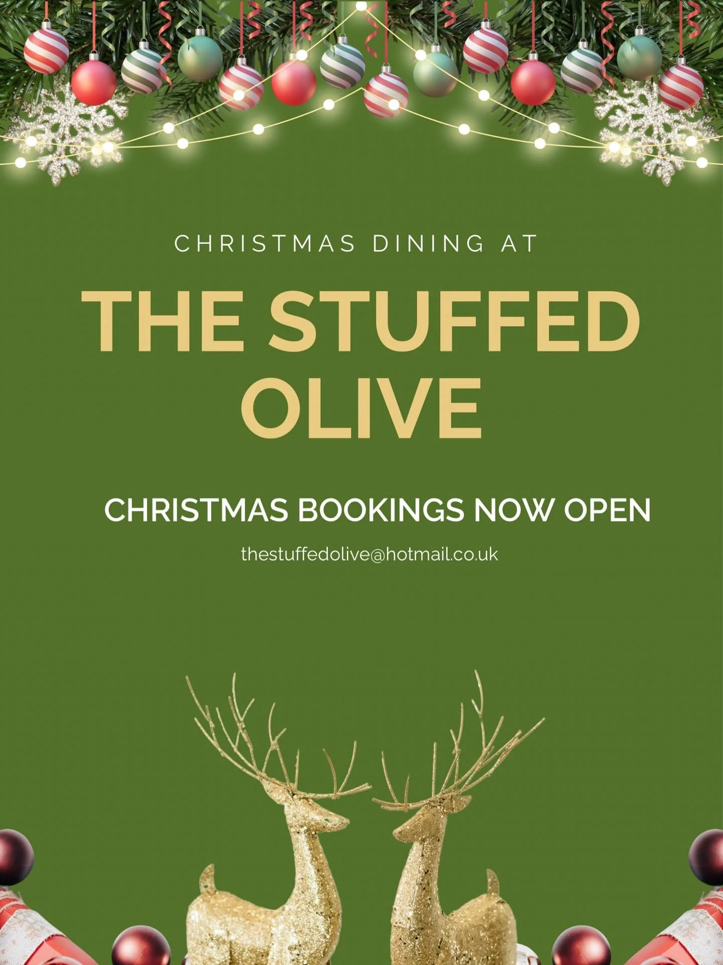 Book now - open 7 days 🎄🥂🍷🍽️