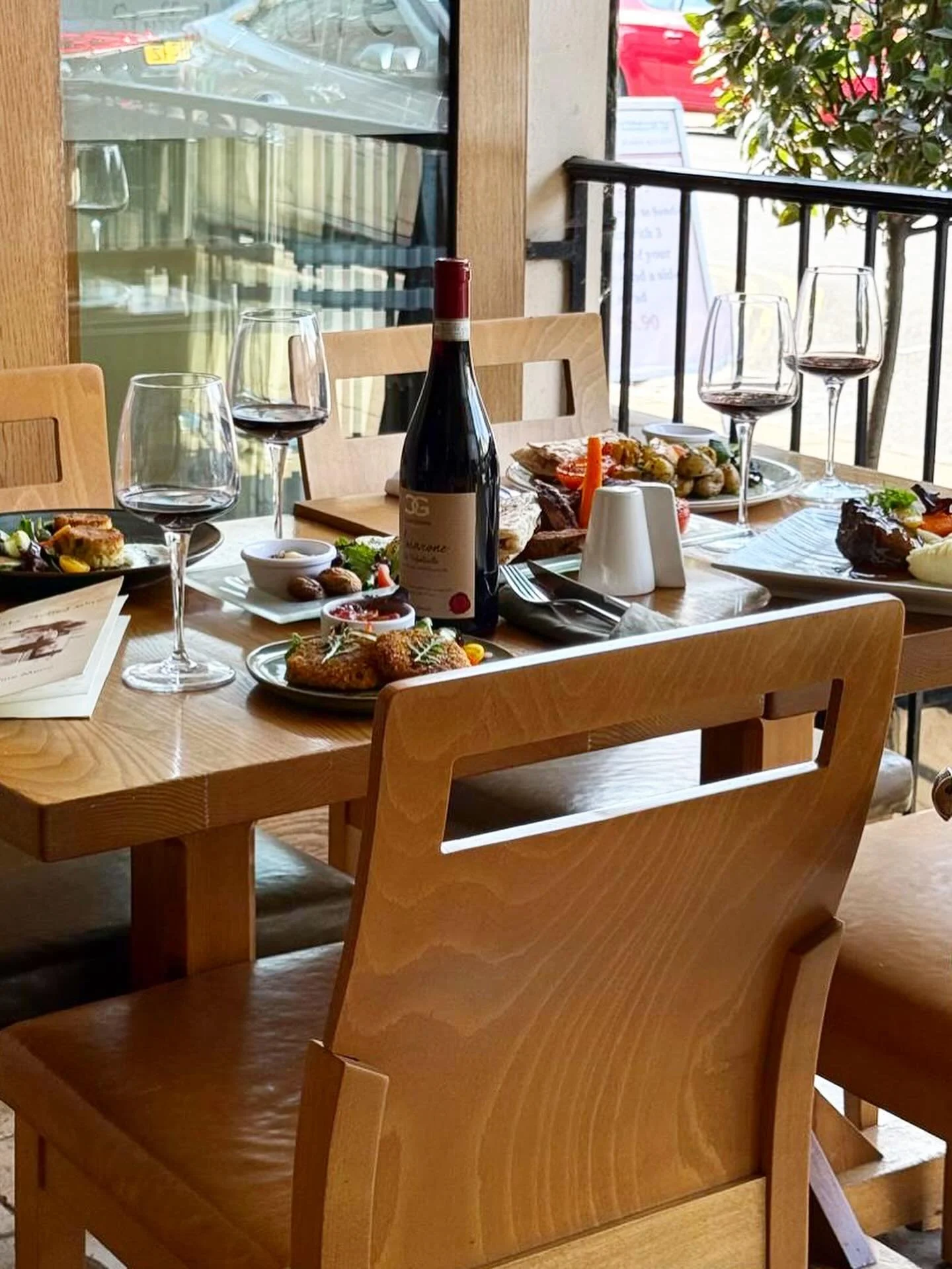 Outdoors&hellip;. We are open from 12&hellip; Grab a bite while enjoying a pinch of the sun&hellip;☀️ Pop by or book 🥂