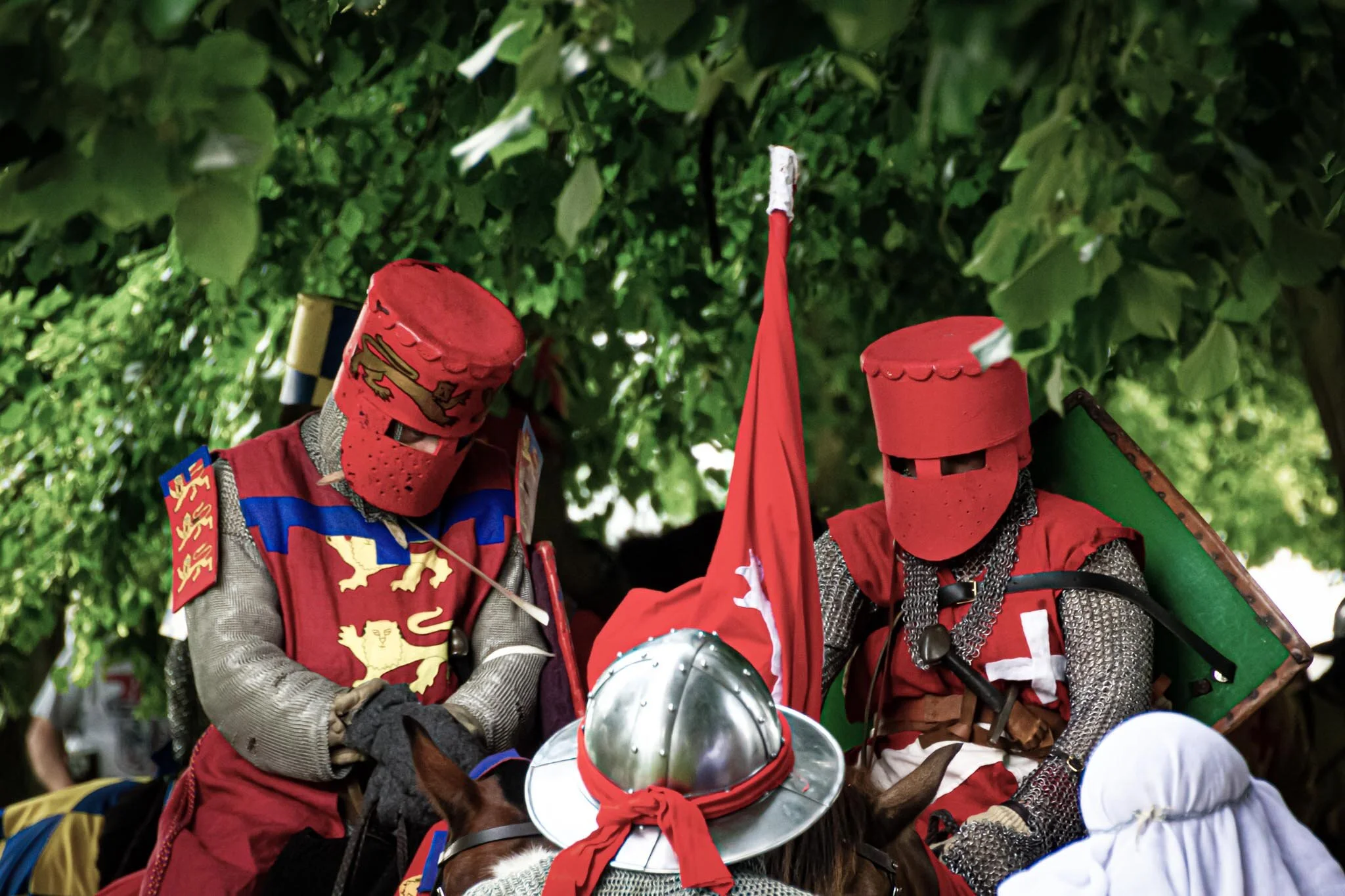 receiving their orders before battle