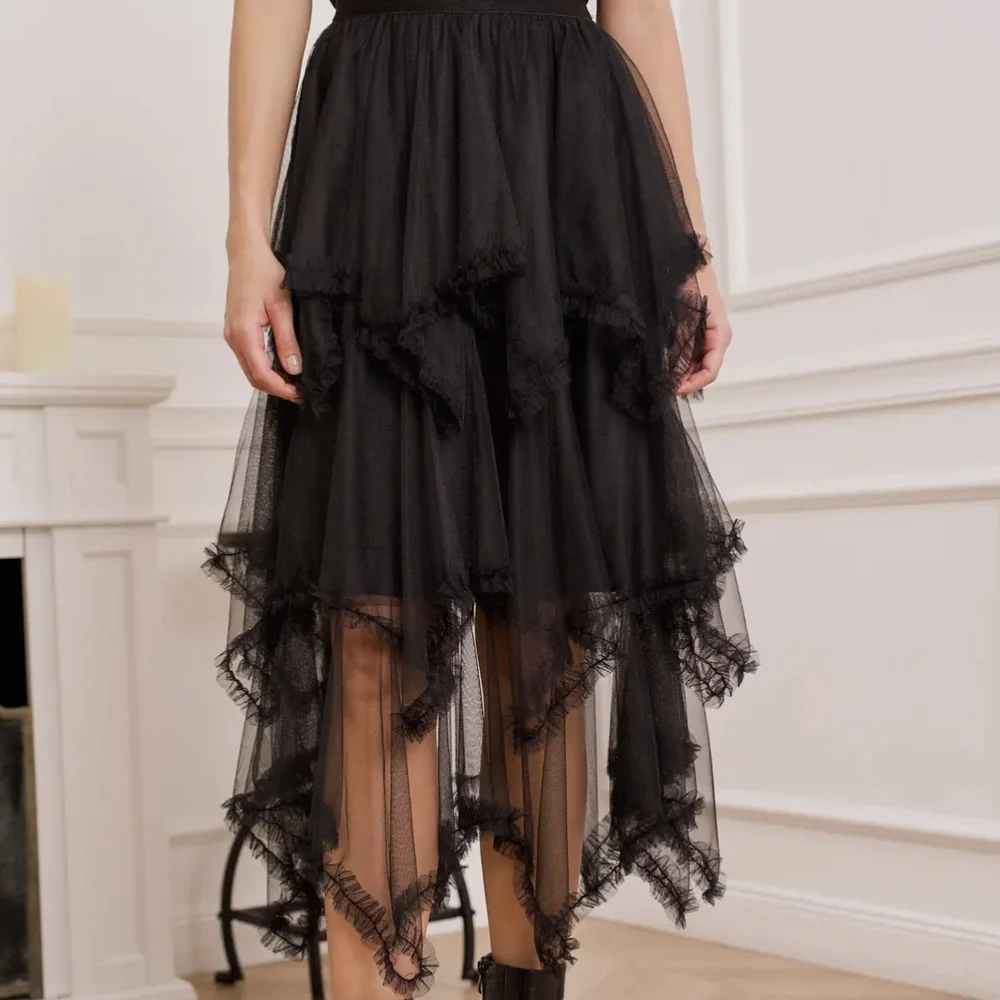 Tulle Waterfall Skirt - Black - Hadley Chloe® | Bohemian Tulle Waterfall Skirt - Black - Hadley Chloe® | Bohemian