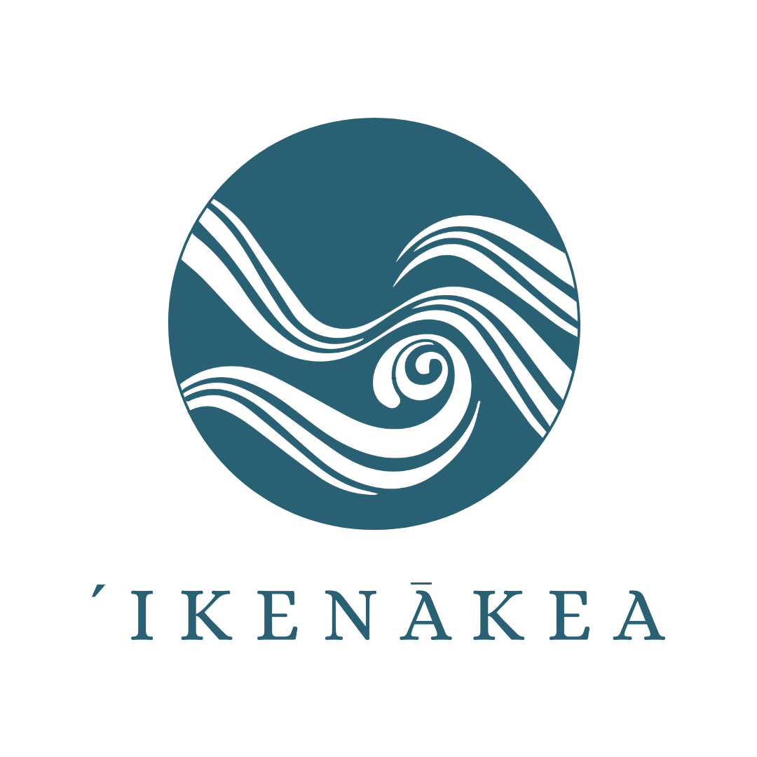 Stylized circular logo with swirling waves and spiral patterns, with the text 'IKE­NA­EA' below.