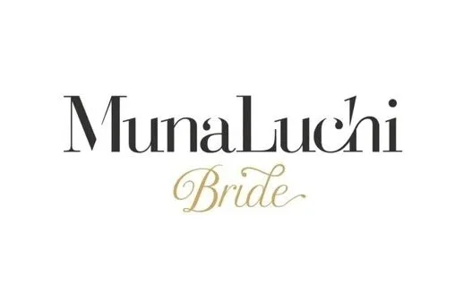 Text logo that reads 'MunalLuchi Bride' in black and gold lettering