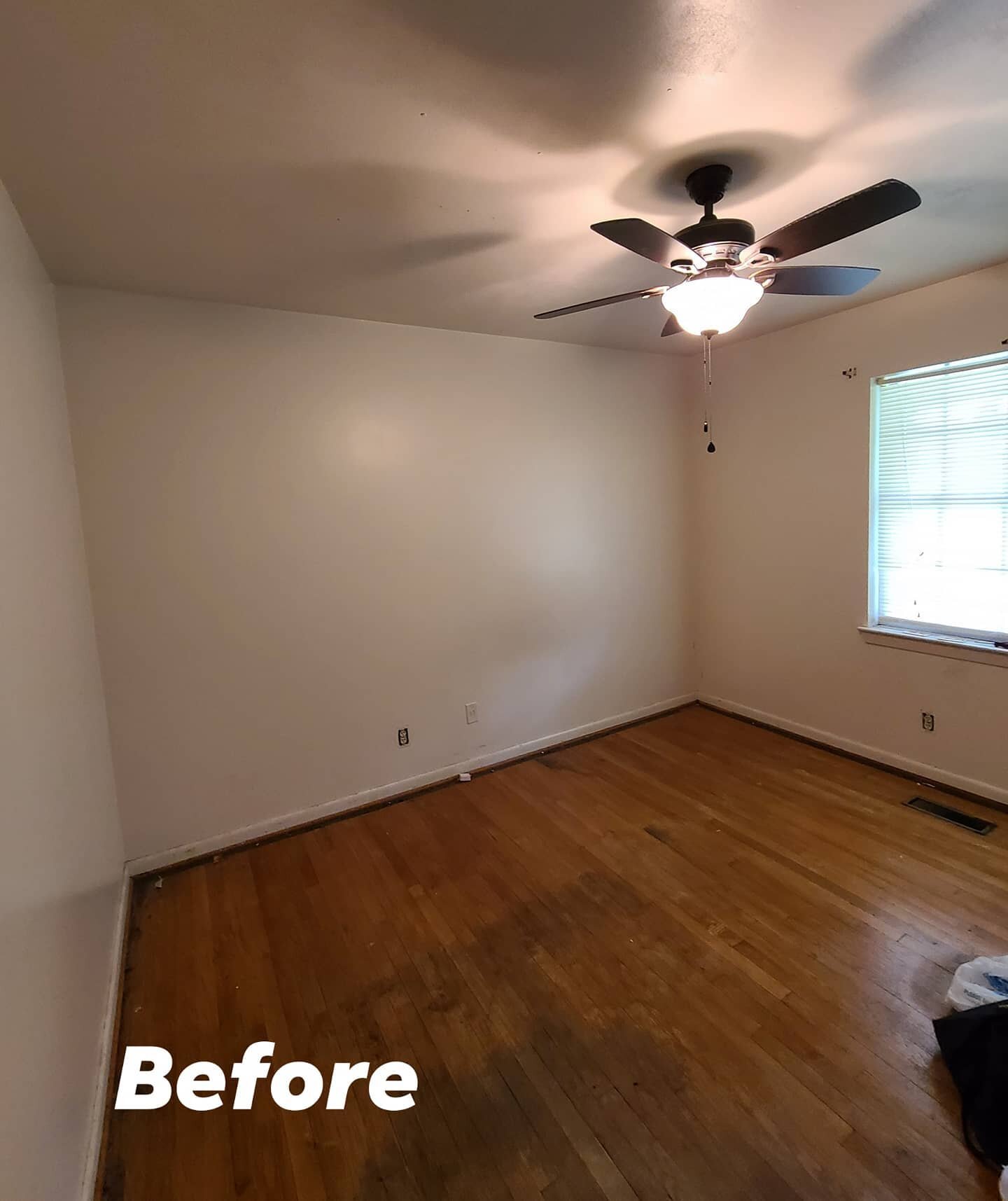 💙Gravity Gray walls with Bluer than blue for the accent wall. Giving this space a fresh new look.