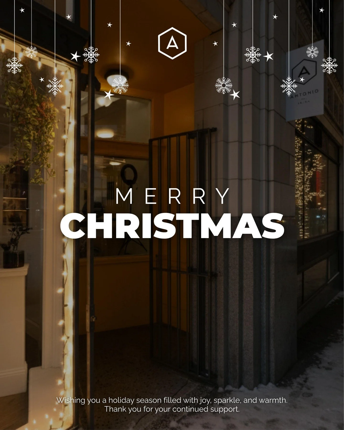 The lights are shining bright on our corner of Seattle! We are deeply grateful for your loyalty and for trusting our team with your style this year.

Wishing you and yours a holiday season filled with joy, warmth, and beautiful moments. Thank you for