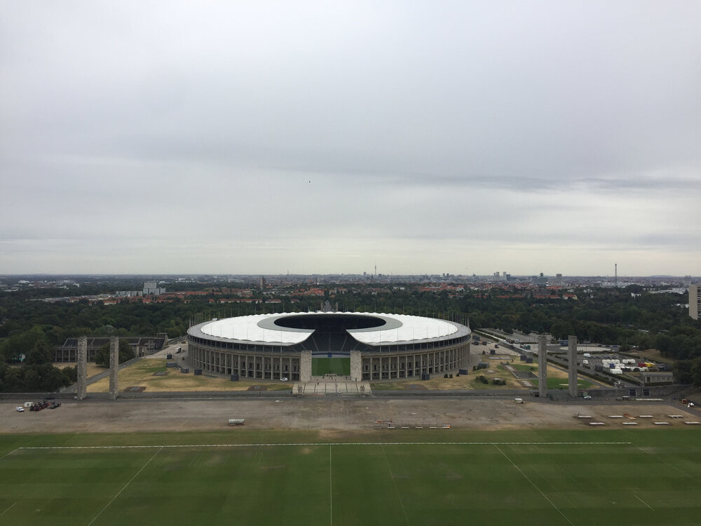  A view of the stadium, with city behind it. The exhibition at the bell tower was well done and very moving, as it explored the stadium's connection to the rise of Nazism. 
