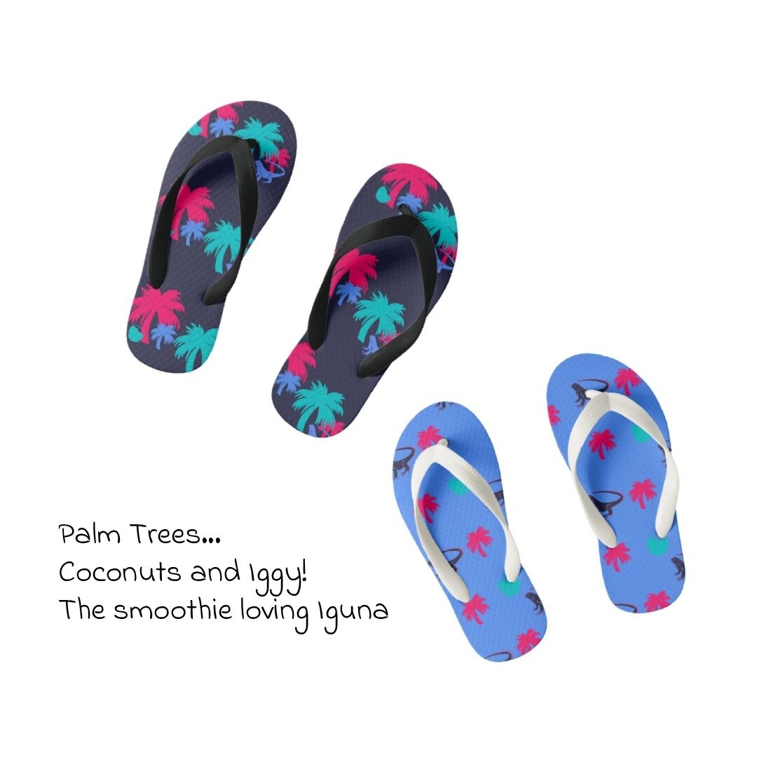 Palm trees, coconuts and Iggy! We're really getting into all things Iggy at the moment and we're loving it. Look how these flip-flops turned out! ⁠
Want a pair of your own? Check out the link in the bio 😁⁠
⁠
#flipflops⁠
⁠
.⁠
.⁠
.⁠
.⁠
.⁠
#design #gra