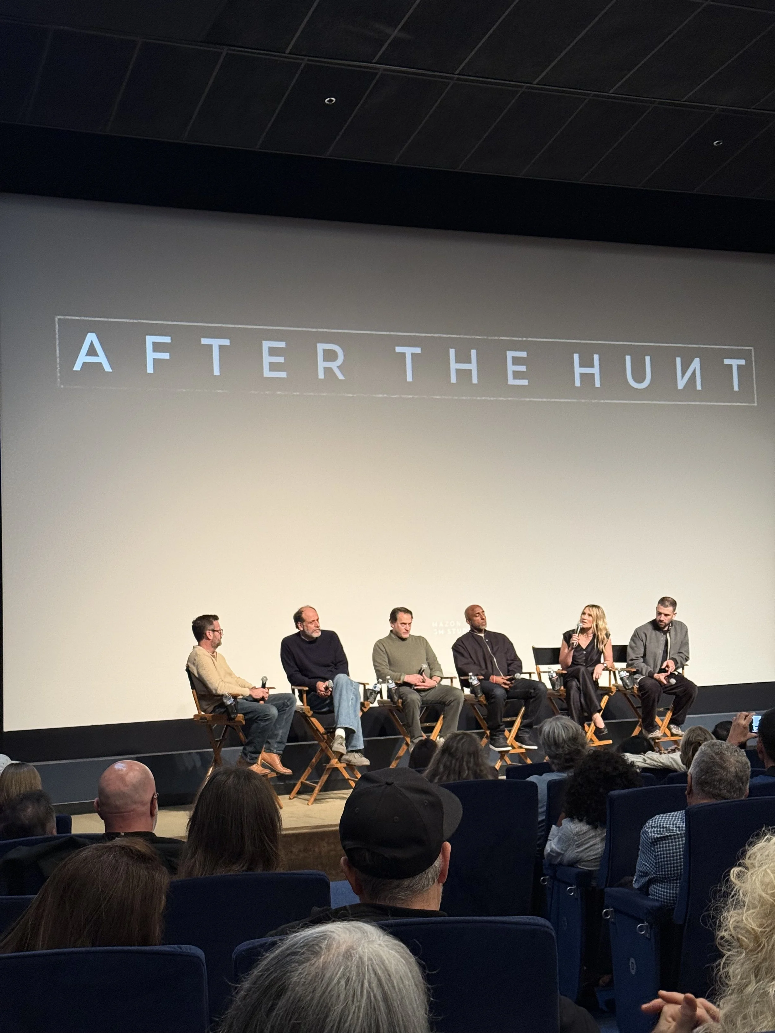 Julia Roberts during Q&amp;A, audience in soft focus.