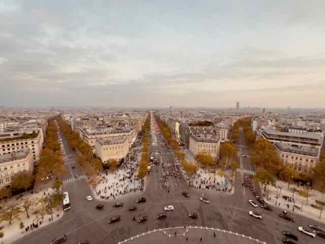 Paris Aerial View — Autumn Boulevards