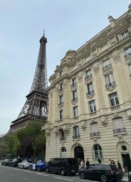 Eiffel Tower Beside Haussmann Facade