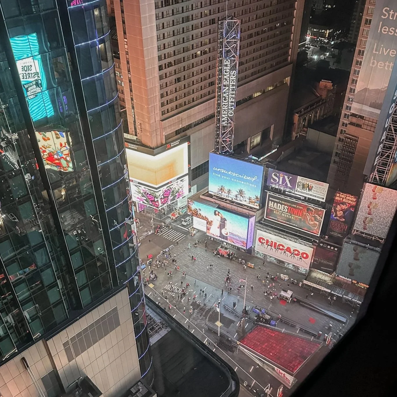 Times Square at Night from Above
