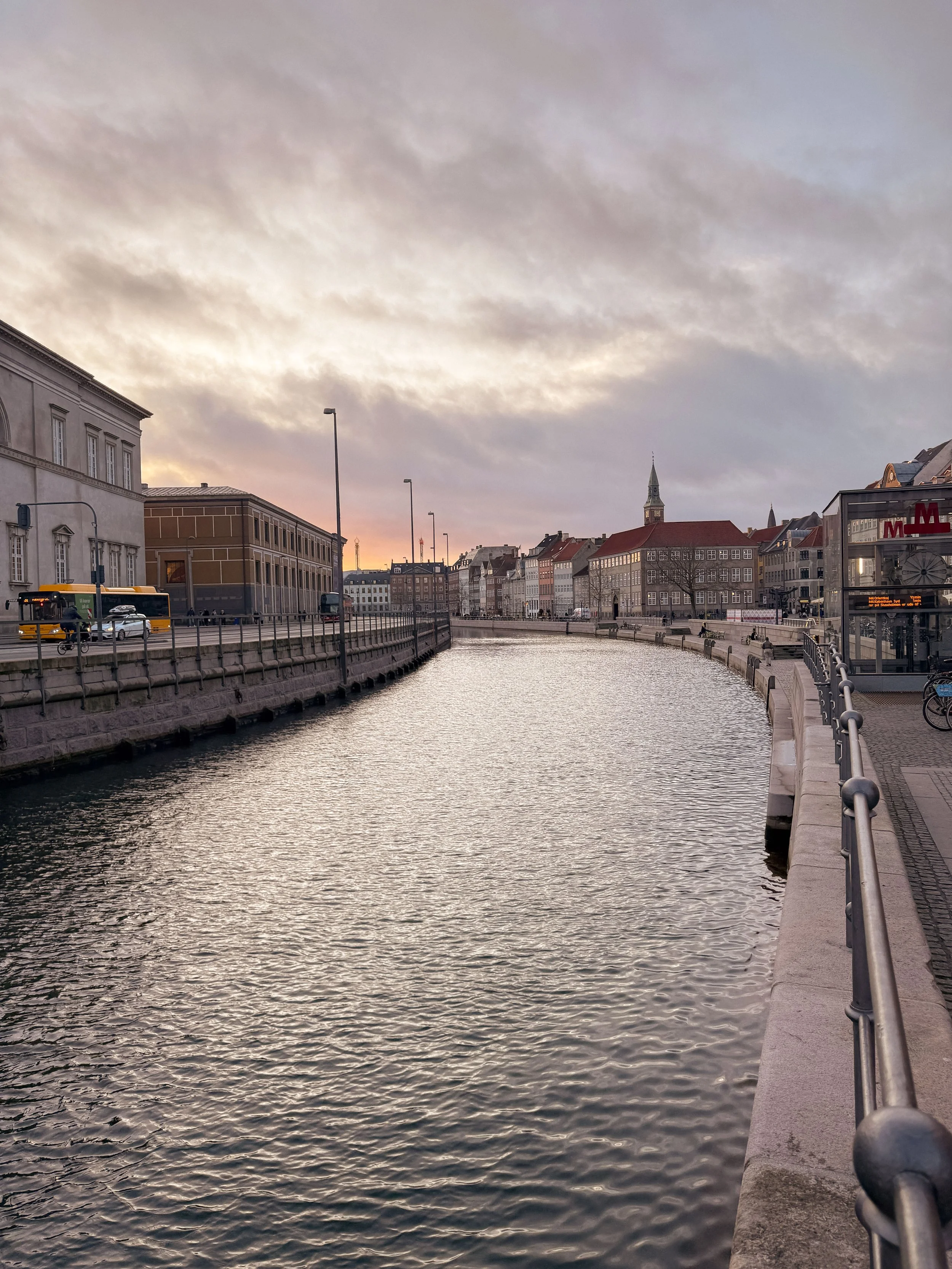 Quiet Canal Stretch in Winter Copenhagen