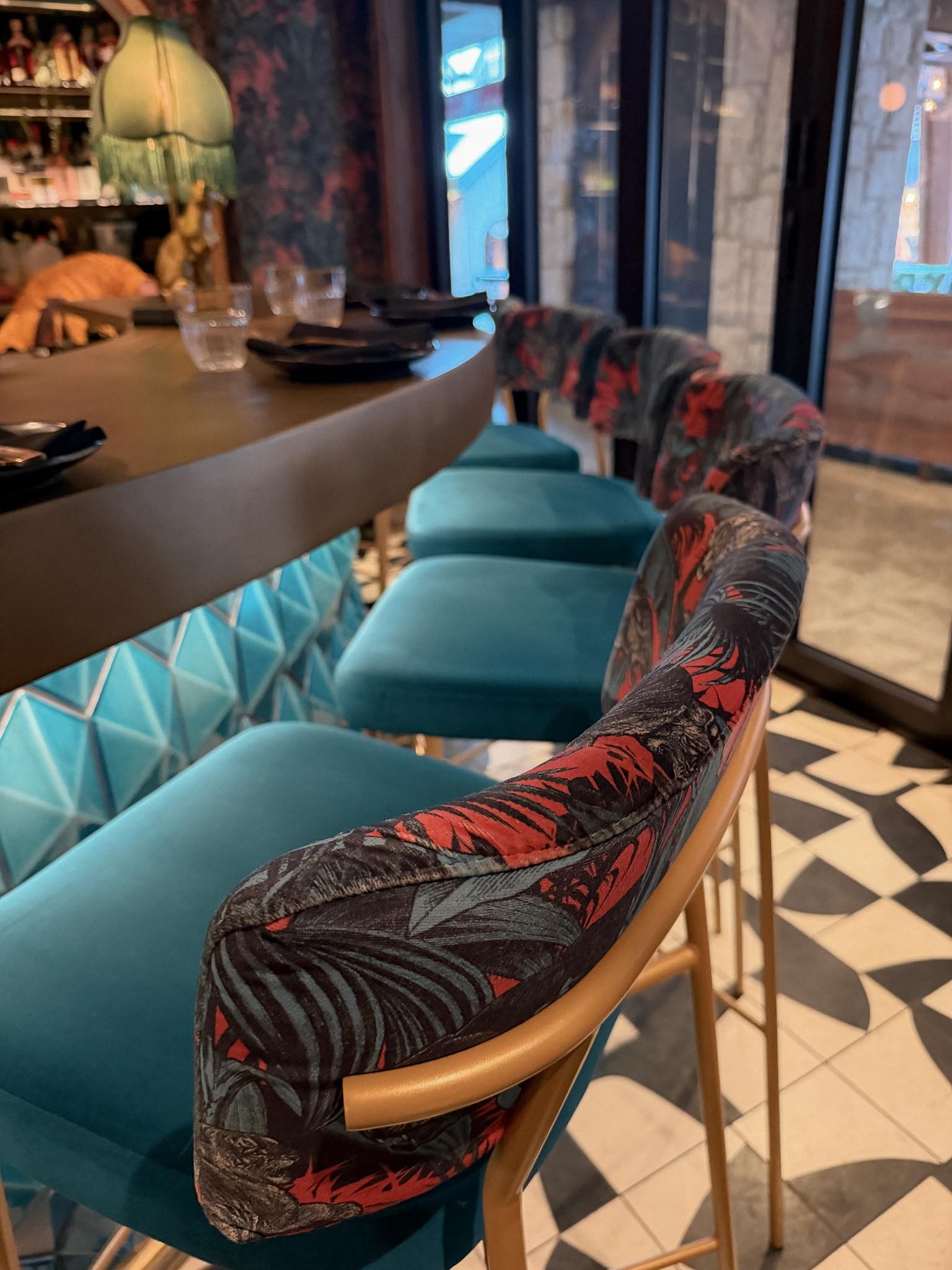 Elegant Bar Seating at Balam Restaurant, Whistler