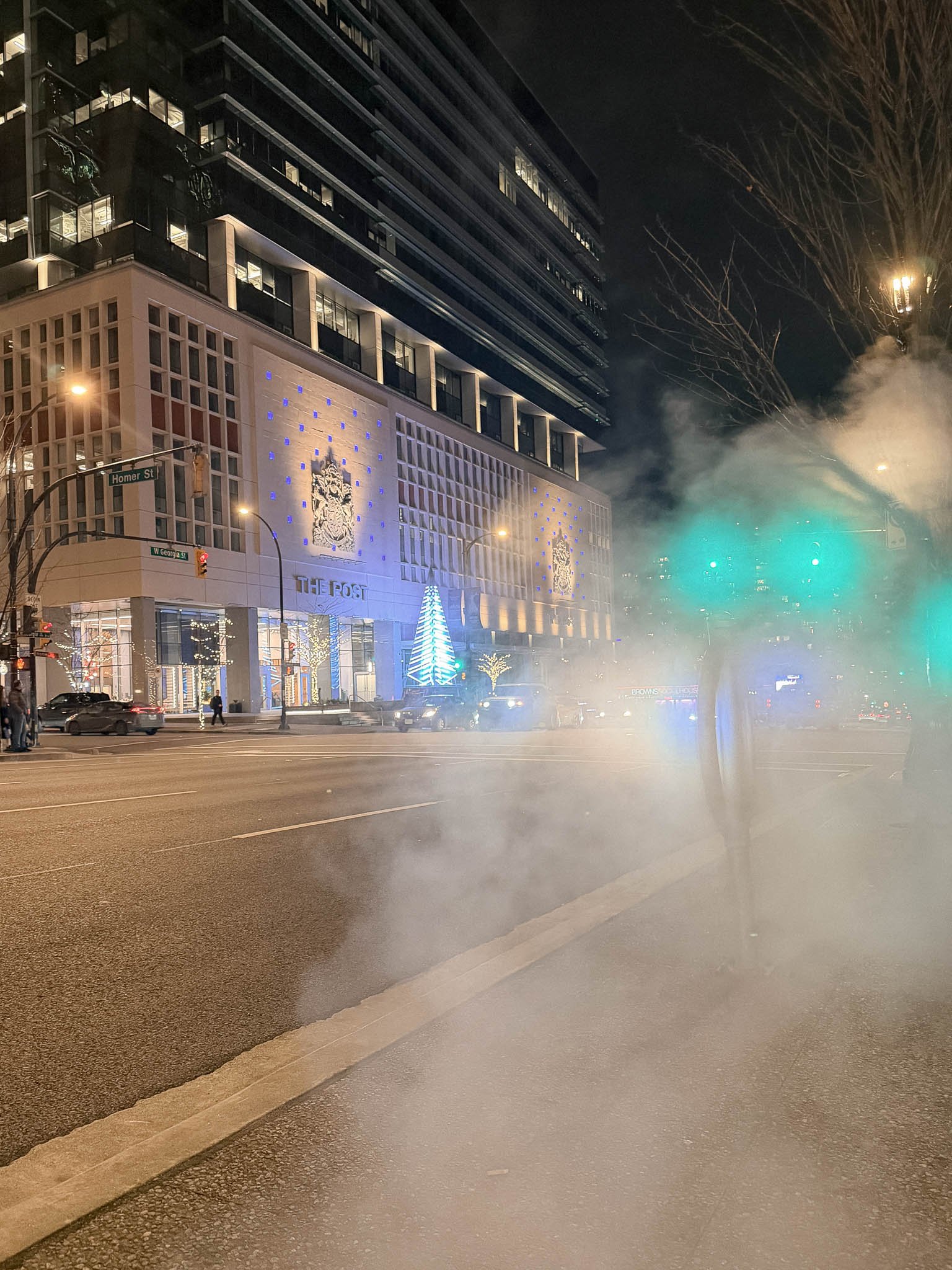 Moody Vancouver Night Streets in Winter
