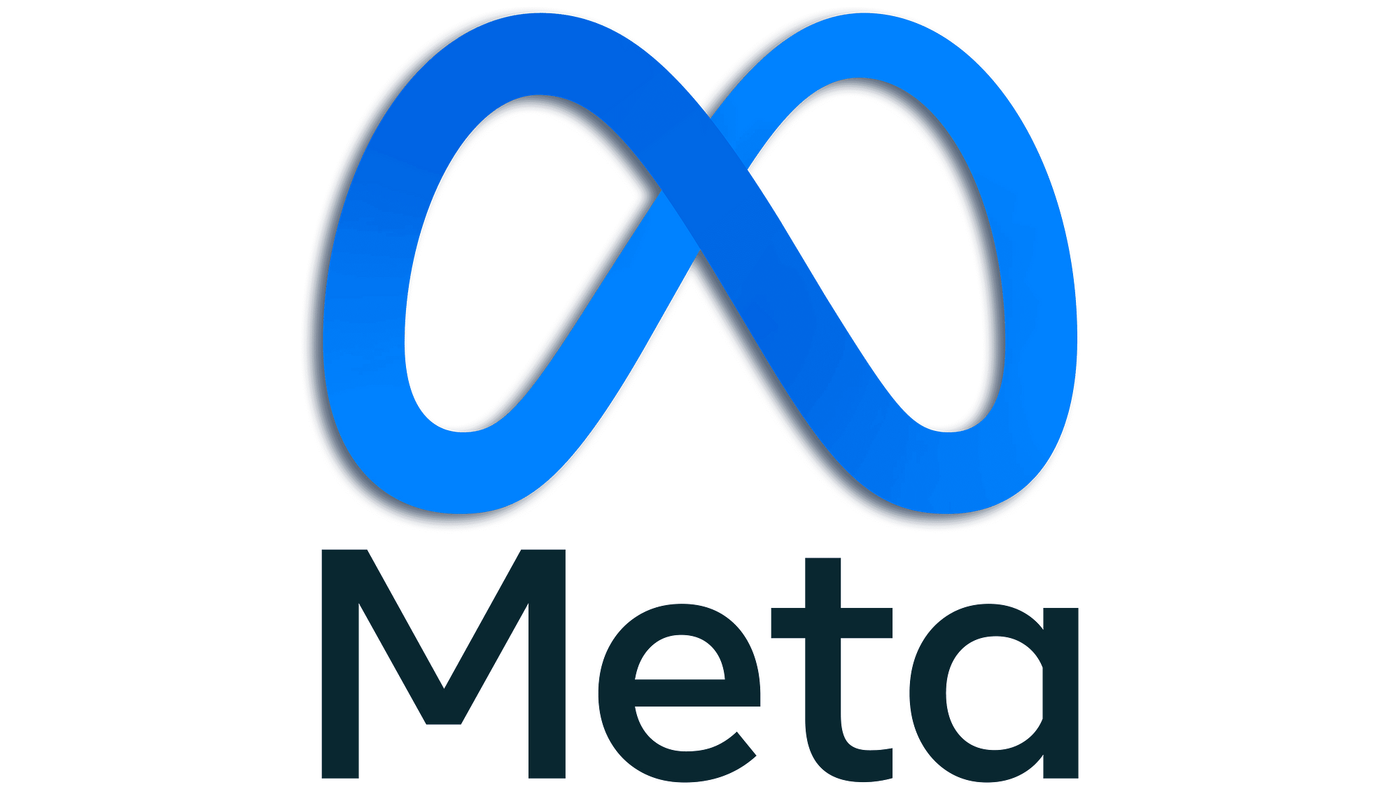 Meta logo with infinity symbol in blue.