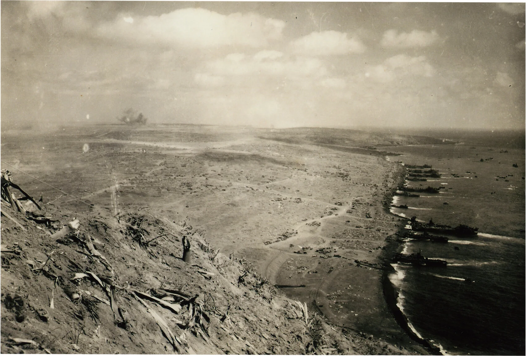 "Looking down at the beach from the volcano within the first week there."