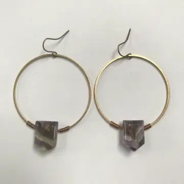 Amethyst Hoop Earrings