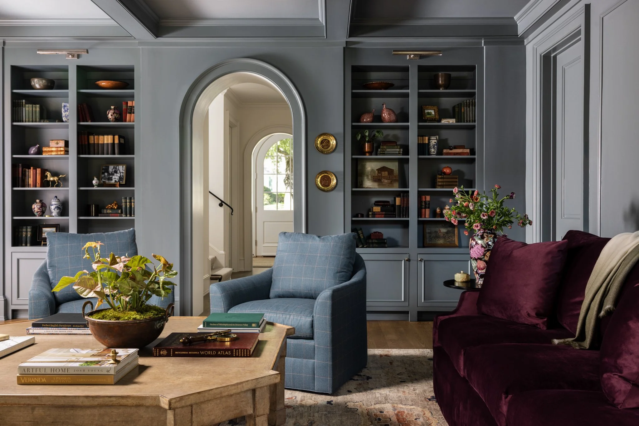 Custom living room by award-winning Nashville interior design firm Dogwood Prope