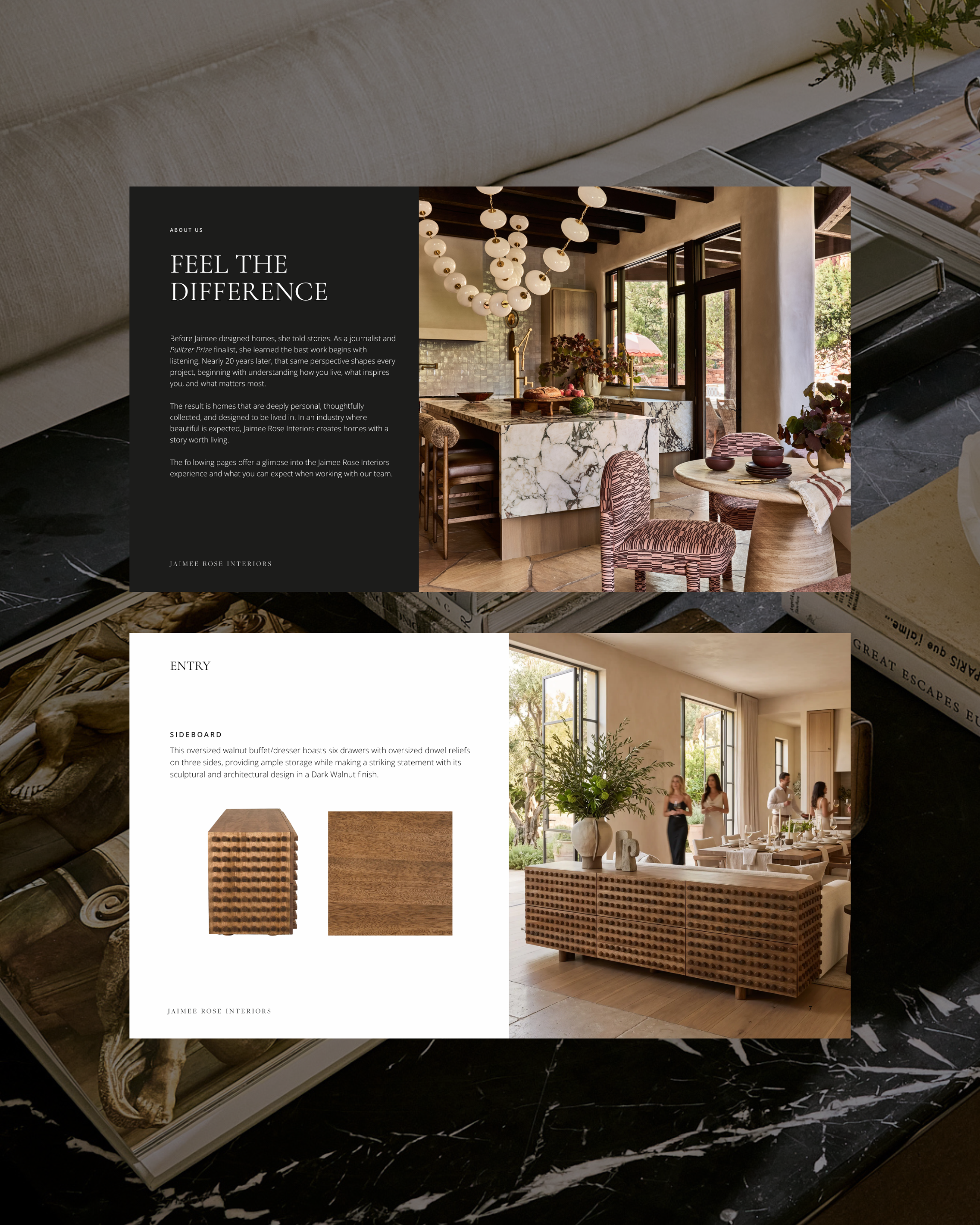 Jaimee Rose Interiors luxury branding and website design by Kelston