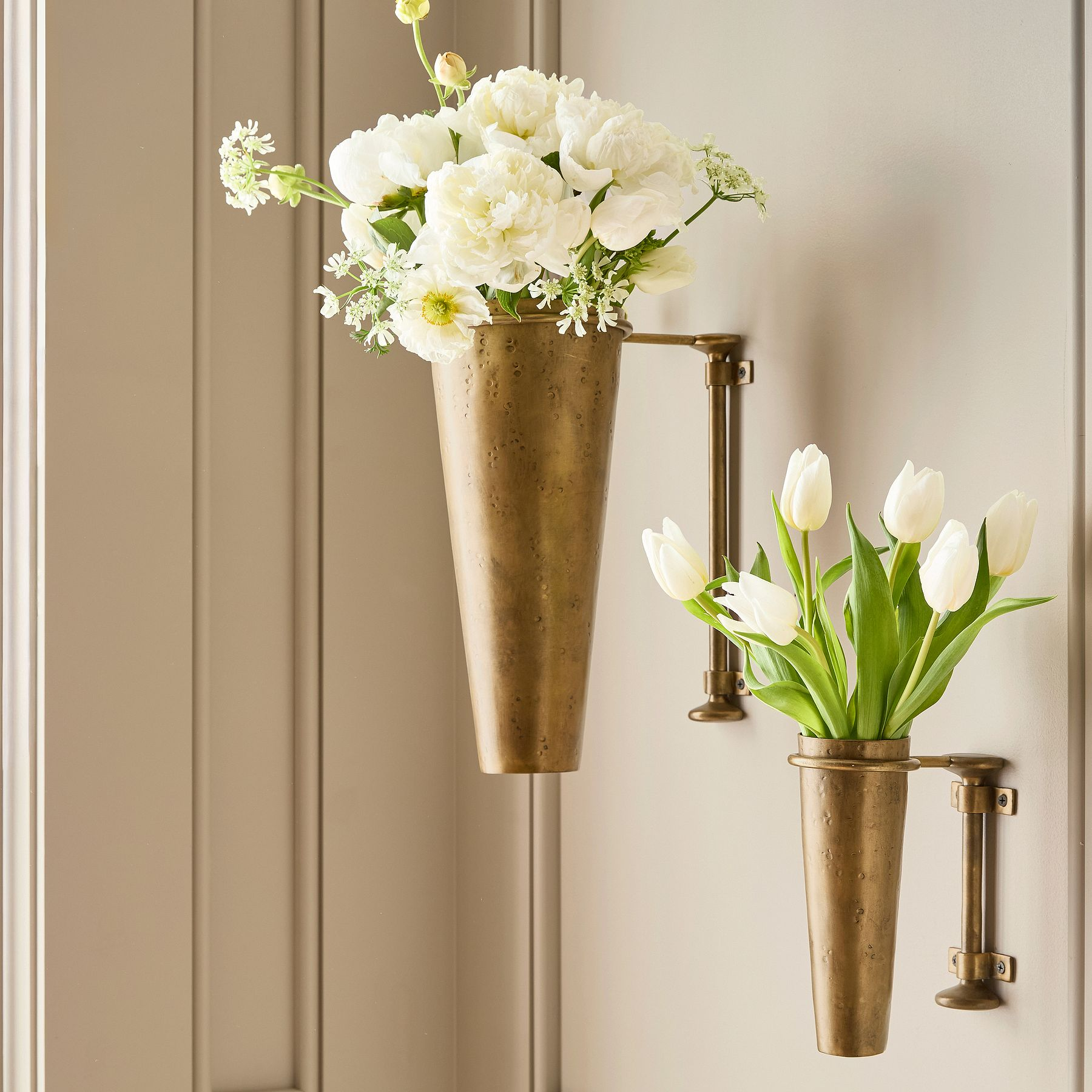 Chris Loves Julia Wall-Mounted Brass Vase