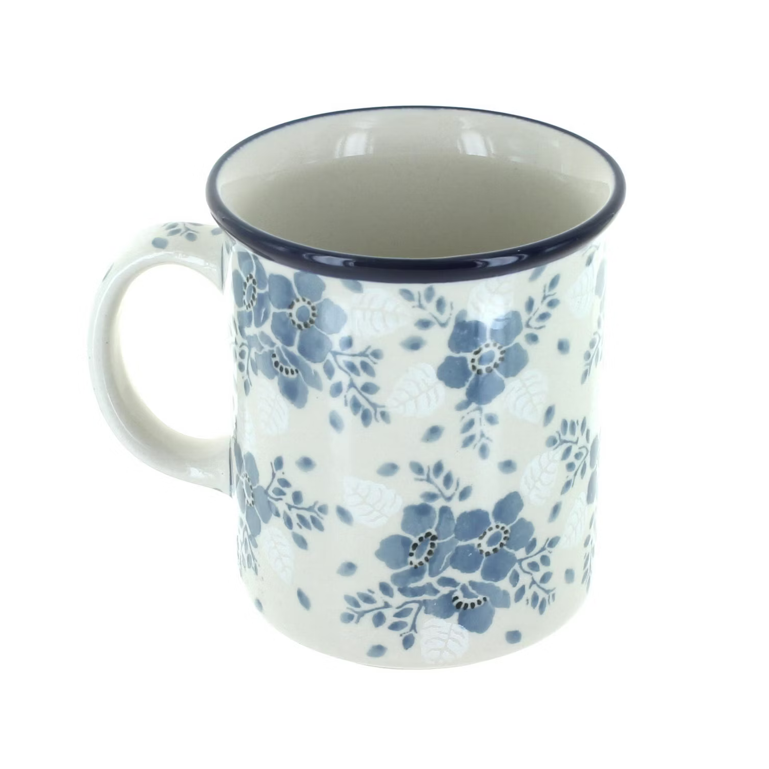 Blue Rose Polish Pottery Blue Fleur Small Coffee Mug