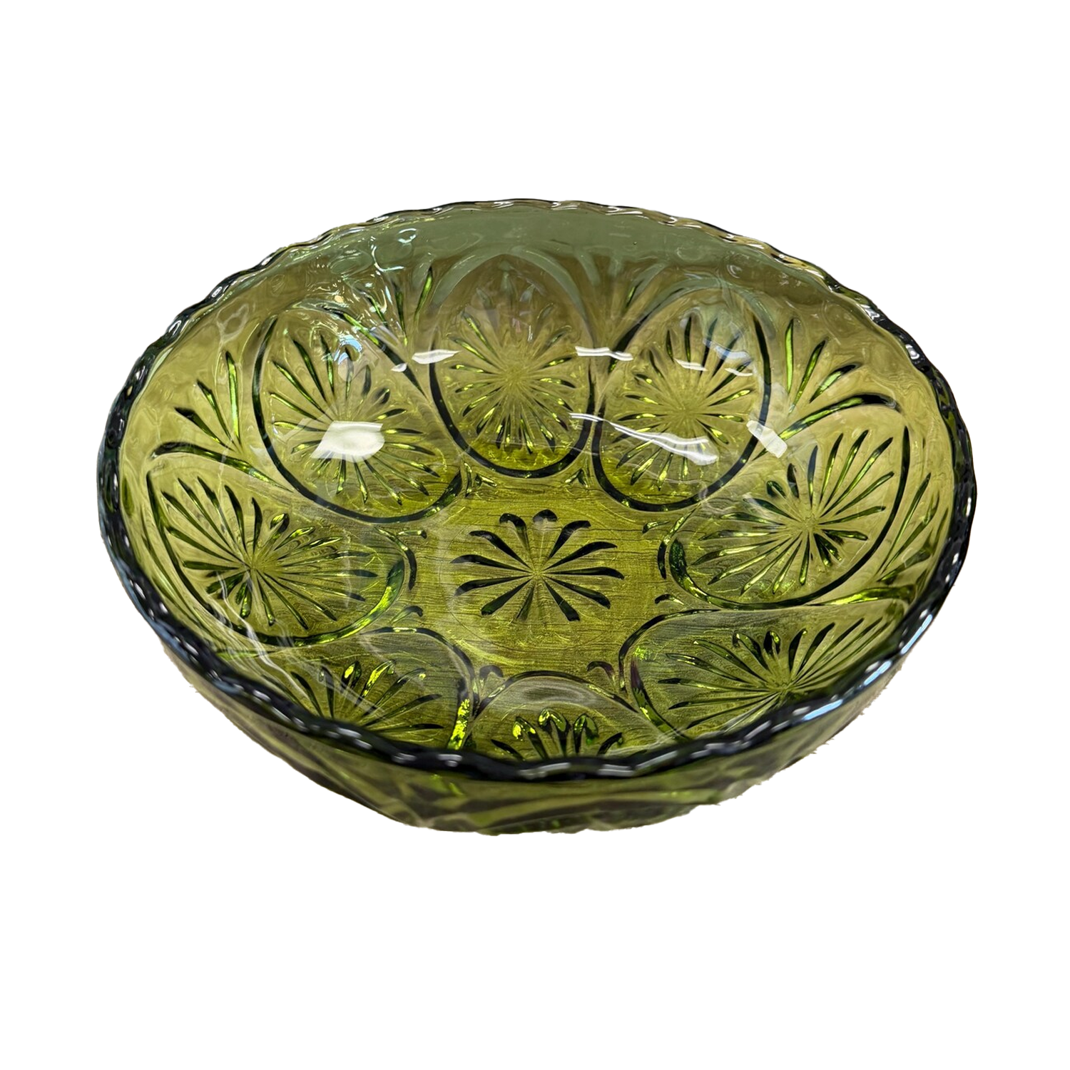 Vintage Avocado Green Glass Bowl