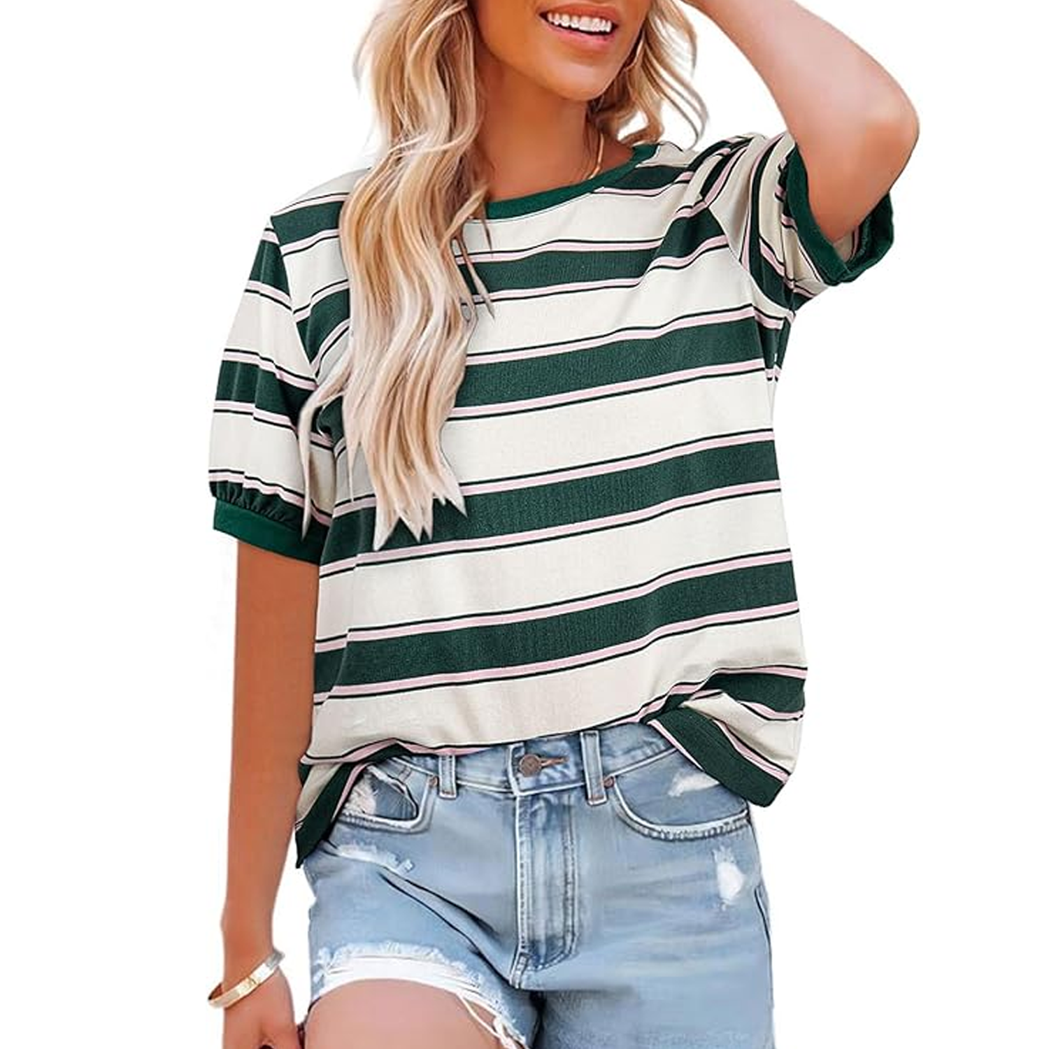 Striped Short Sleeve Cotton Tee