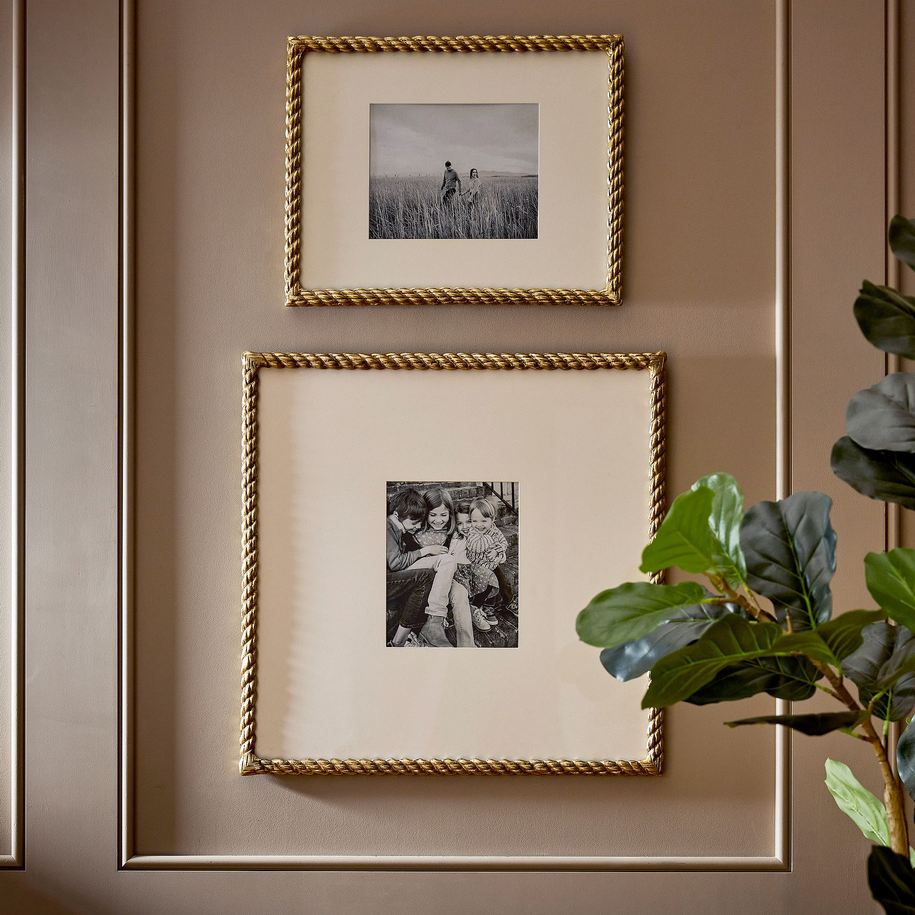 Antique Brass Rope Gallery Frame