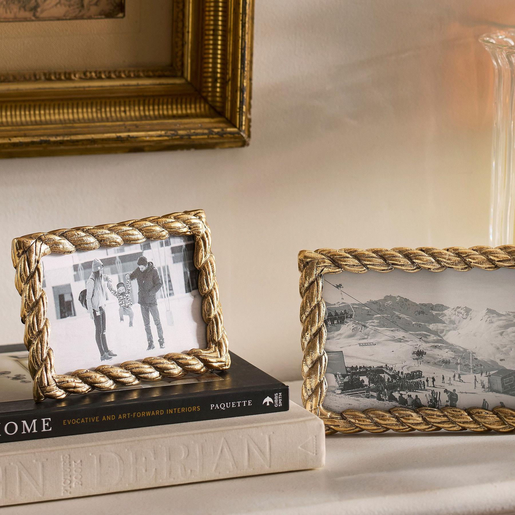 Antique Brass Rope Frame