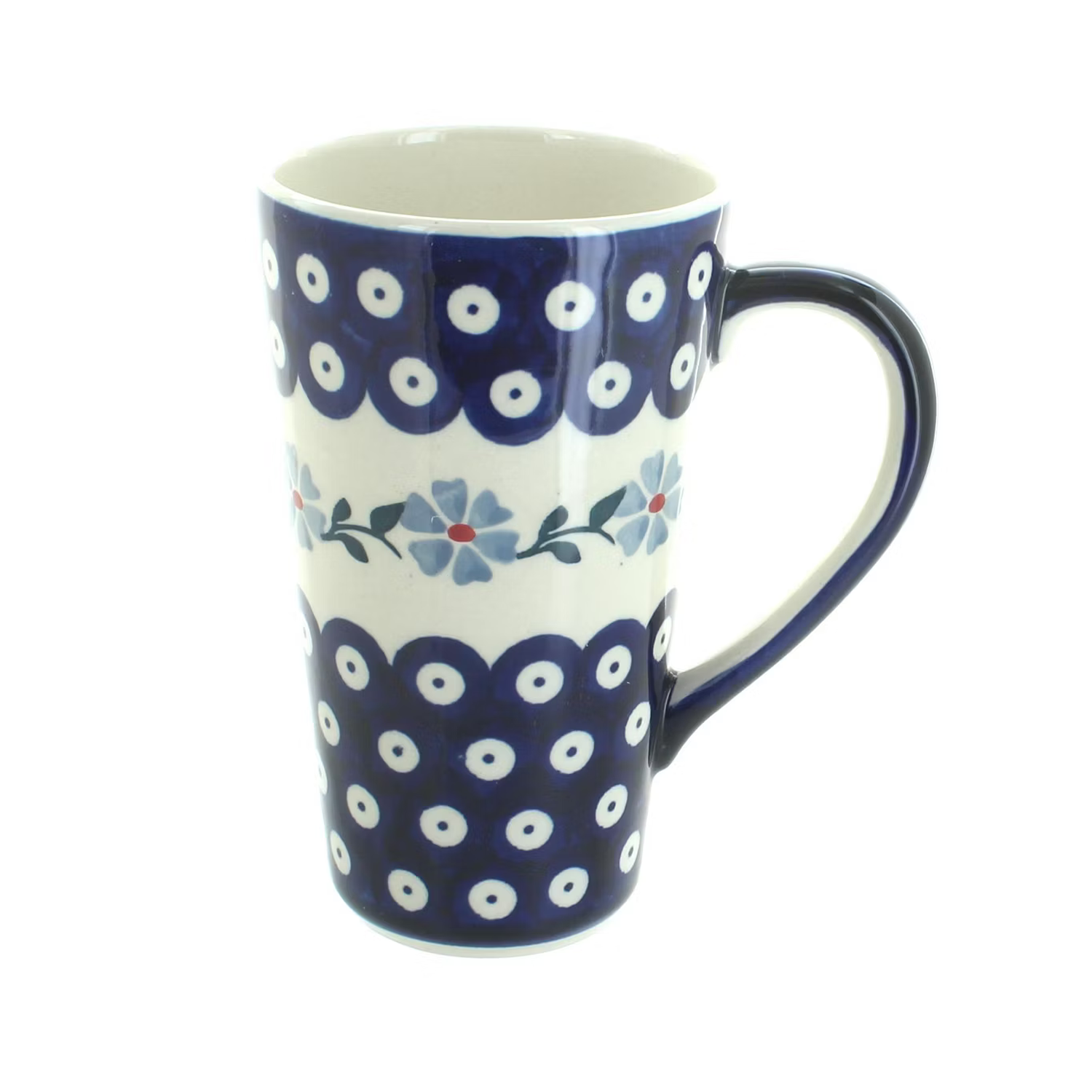 Blue Rose Polish Pottery Blue Violet Large Coffee Mug