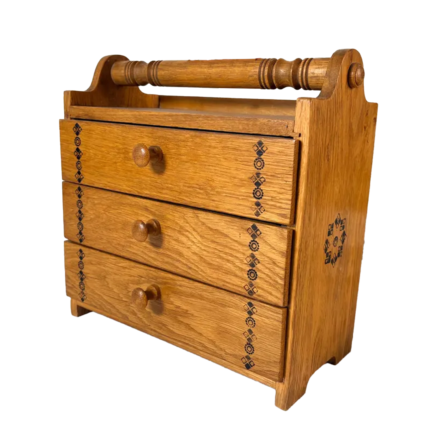 Vintage Carved Wooden Mini Chest