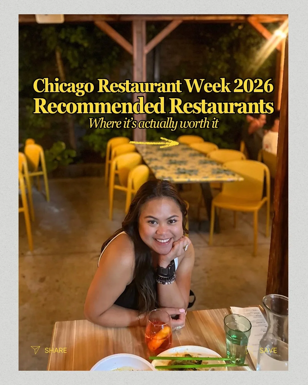 [SAVE THIS] Chicago Restaurant Week 2026 Recommended Restaurants 👉🏽

Chicago Restaurant Week runs 17 days (Jan 23&ndash;Feb 8), which sounds long until the good reservations are gone.

These are the restaurants where the numbers actually make sense