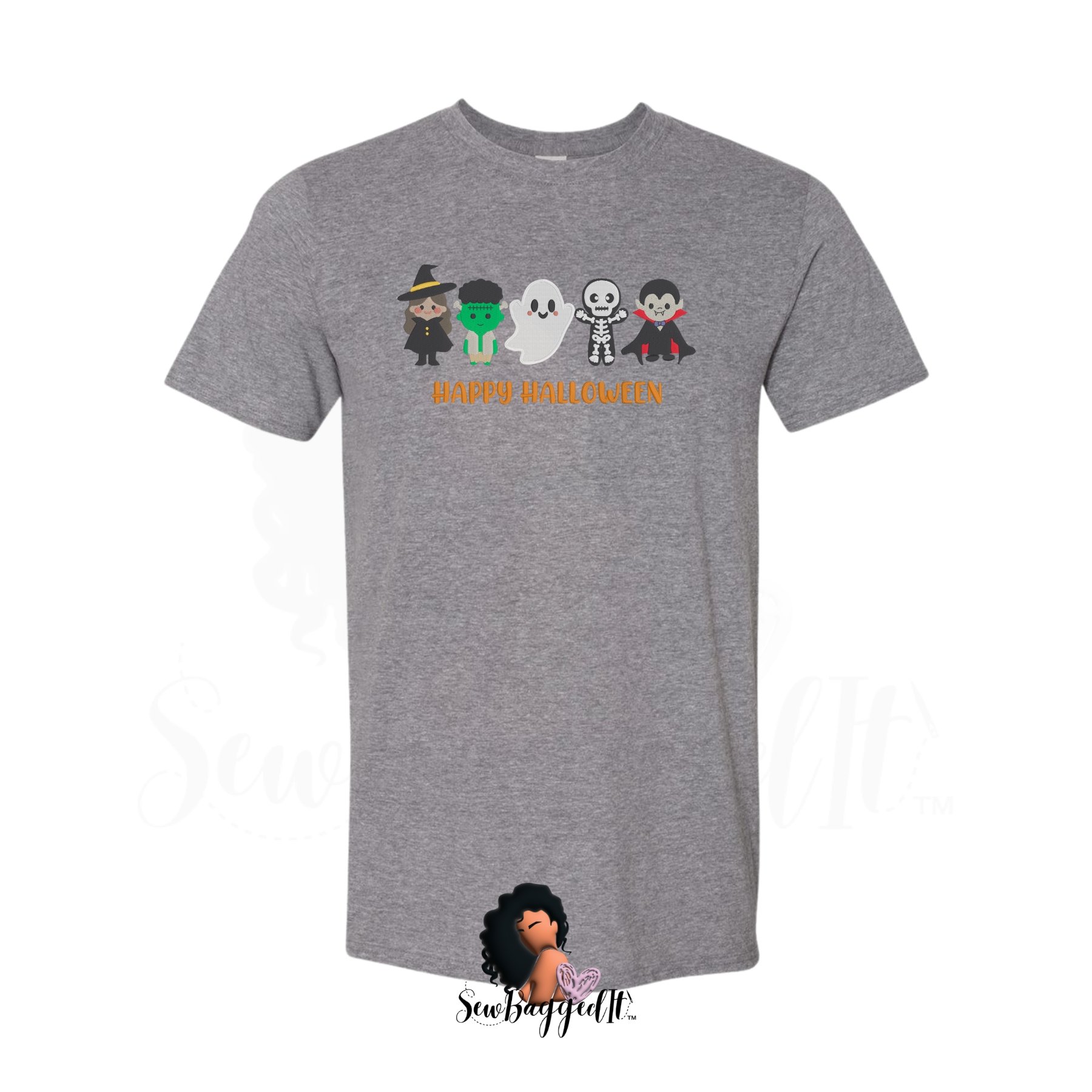 Halloween Friends Embroidered T-Shirt