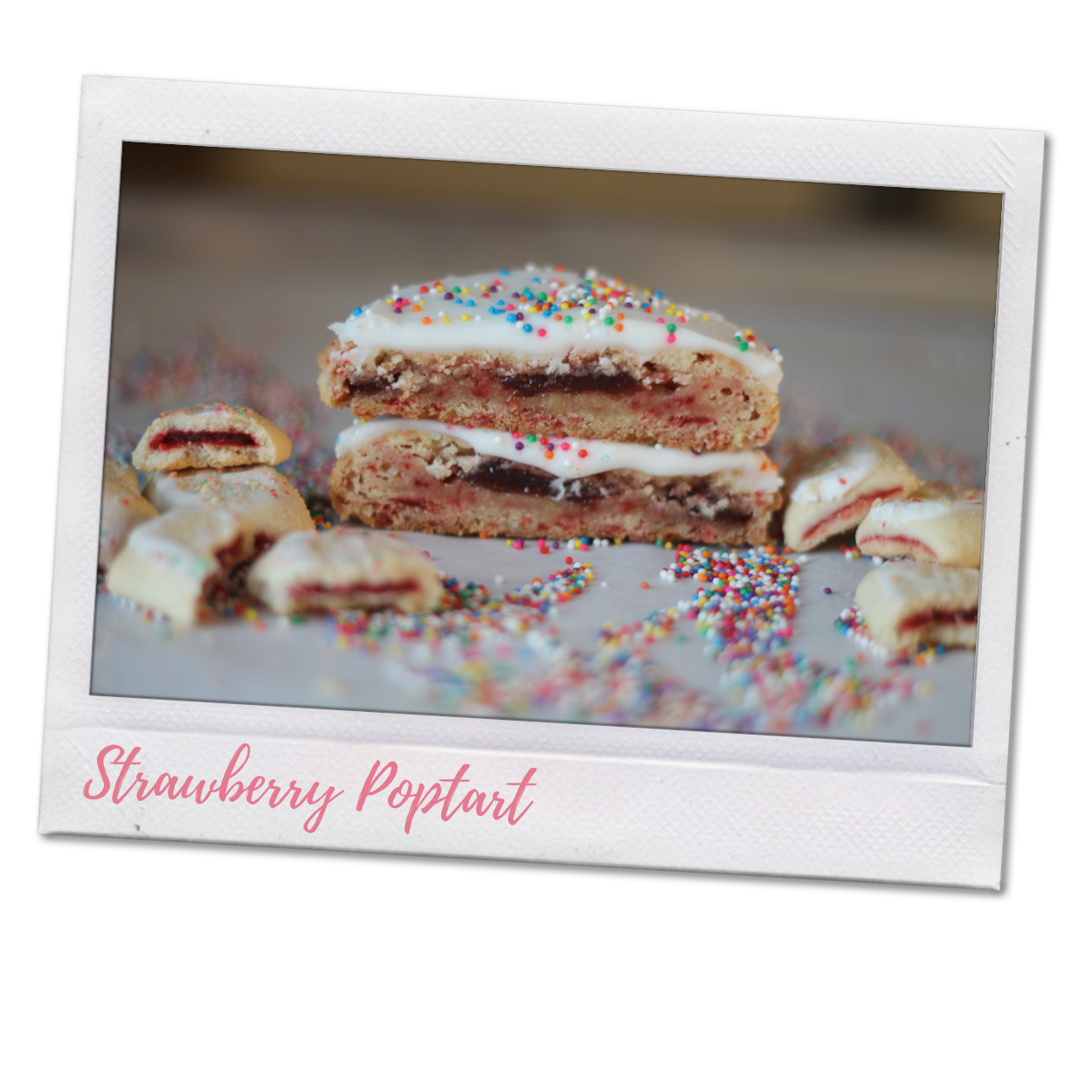 Strawberry Poptart Cookies - Past Custom Flavors - Cookie Box - Custom Cookies in Charlotte, NC