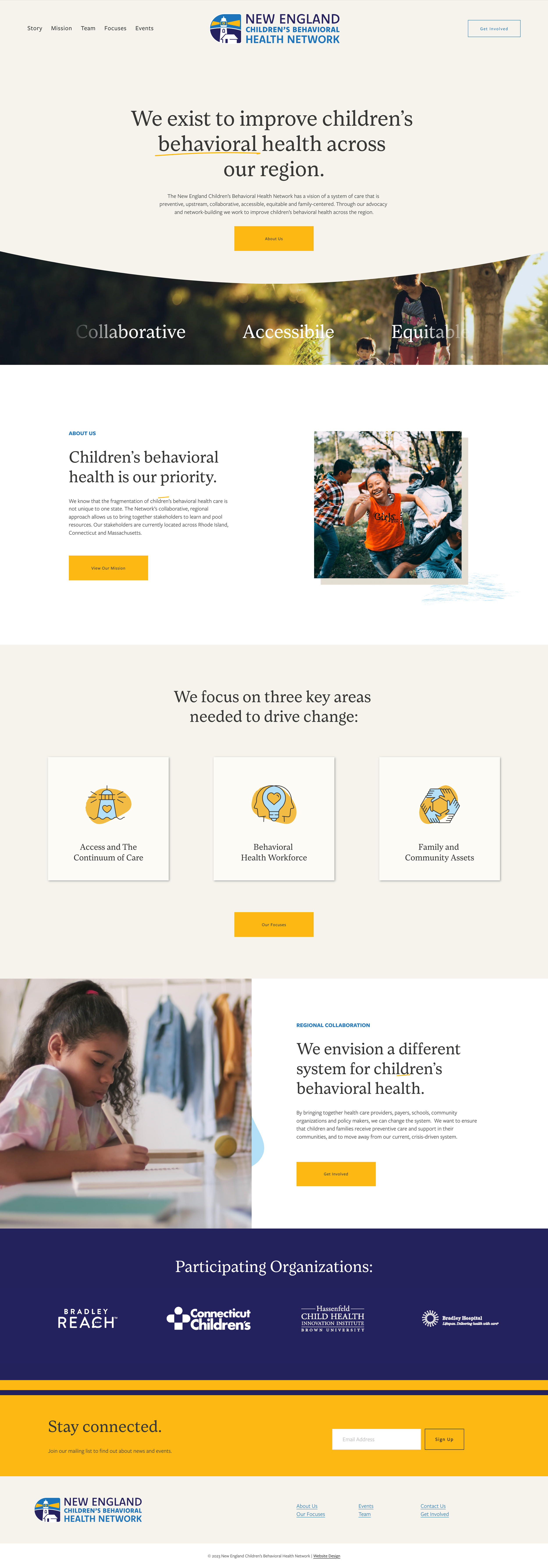 Feature of squarespace website design for necbh