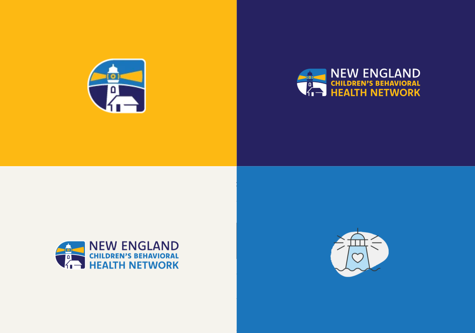 Sleek colorful professional branding for new england children behavioral health network