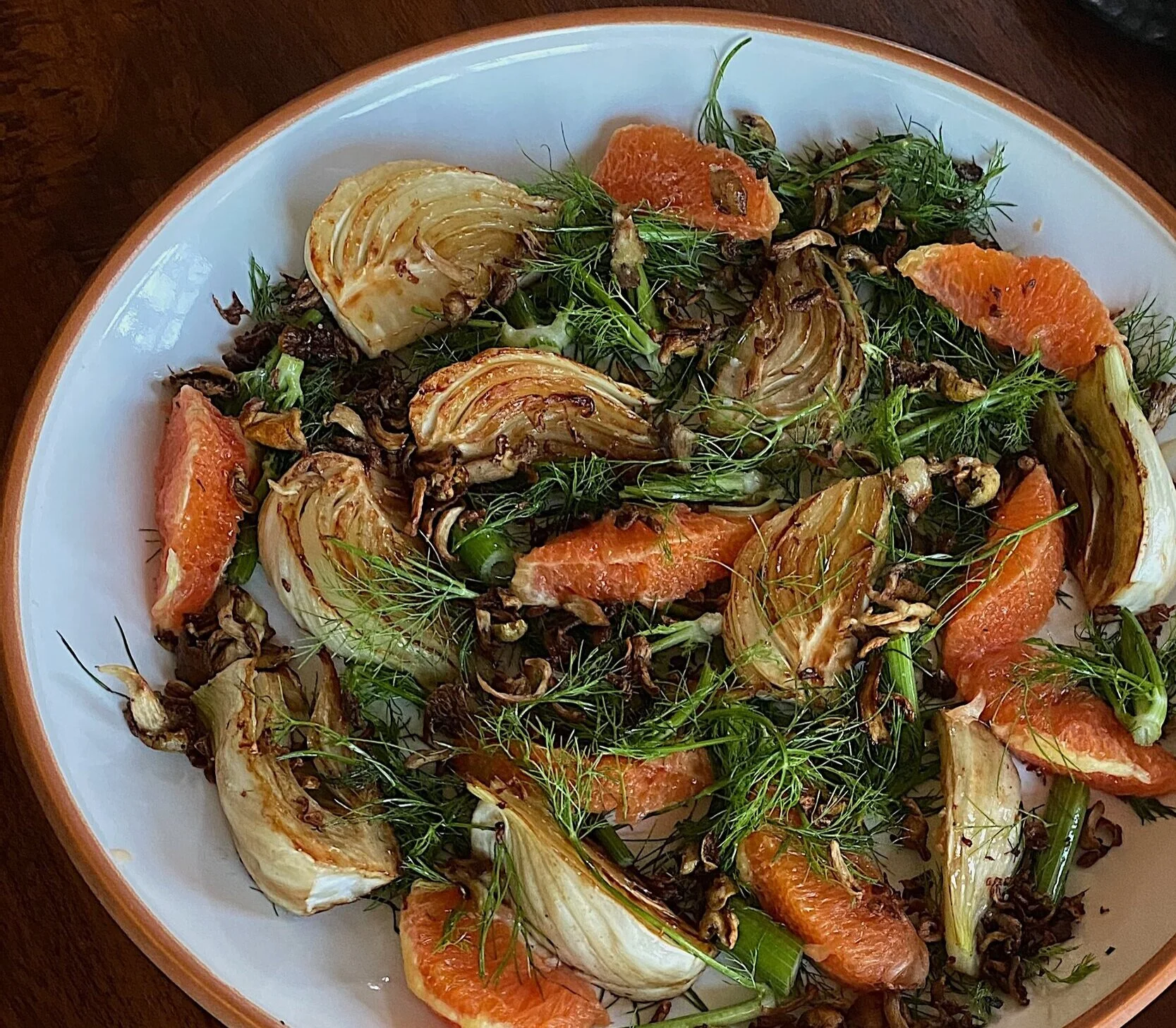 Caramelized Fennel with Orange & Crispy Maitakes — Talene Appleton