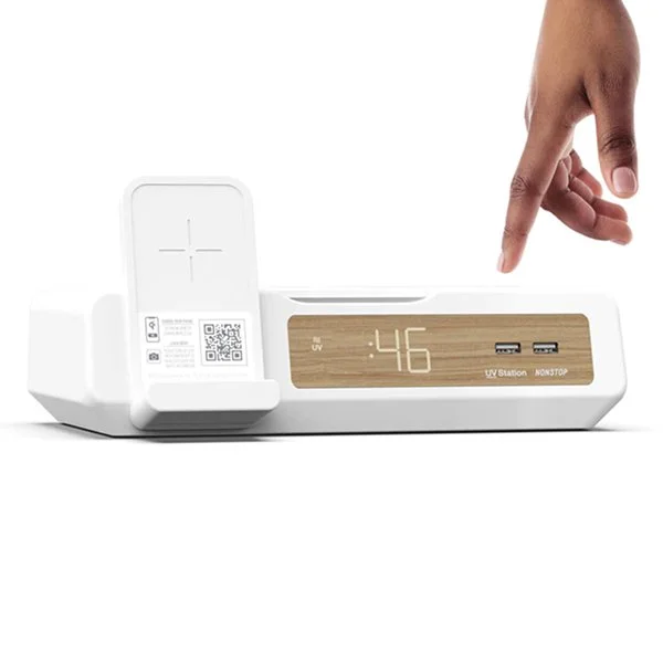Nonstop Nsuv-ww Clock With 2 Usb, Uv Sterilizing, Wireless Charging, 1-year Warranty
