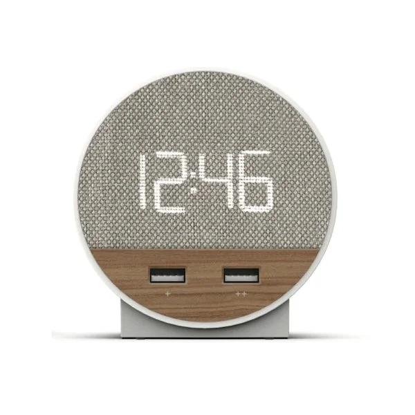 Nonstop Nso-wfl Station O Alarm Clock With 2 Usb, Walnut Weave, 1-year Warranty