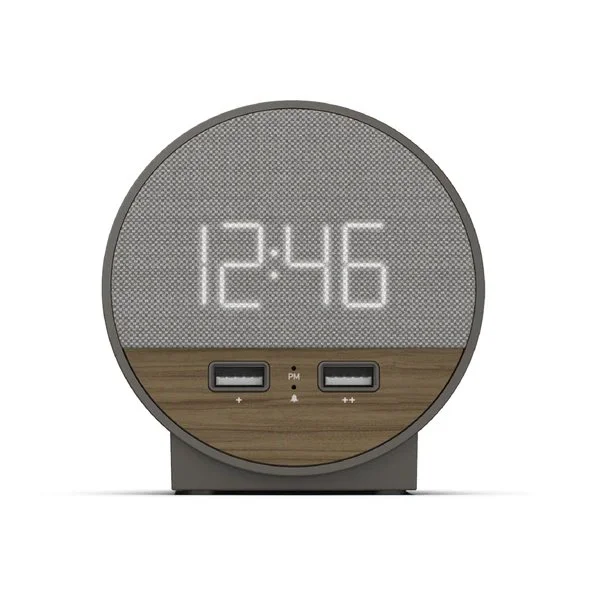 Nonstop Nso-wfl Station O Alarm Clock With 2 Usb, Charcoal Weave, 1-year Warranty
