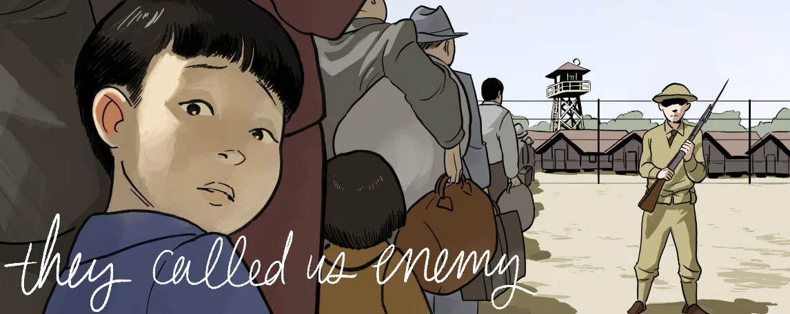 They Called Us Enemy is a graphic memoir that tells the story of George Takei’s childhood imprisoned in an American concentration camp during World War II. I did the illustrations for this award-winning, historical graphic novel, which you can now bu