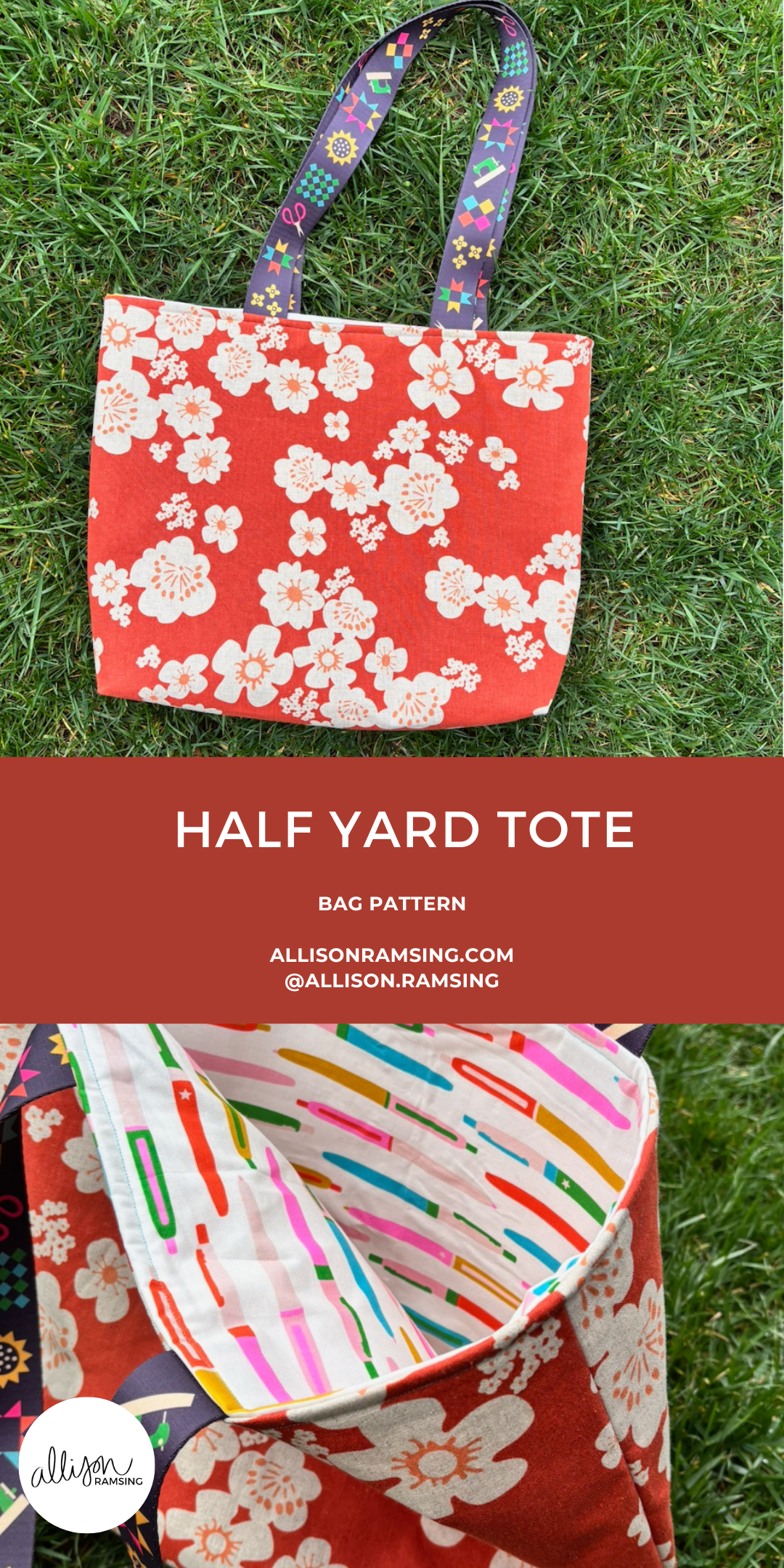 Tote Bag Pattern - The Half Yard Tote - Beginner Tote Bag Pattern - Beginner Bag Pattern - Ruby Star Society Canvas - Ruby Star Society Webbing