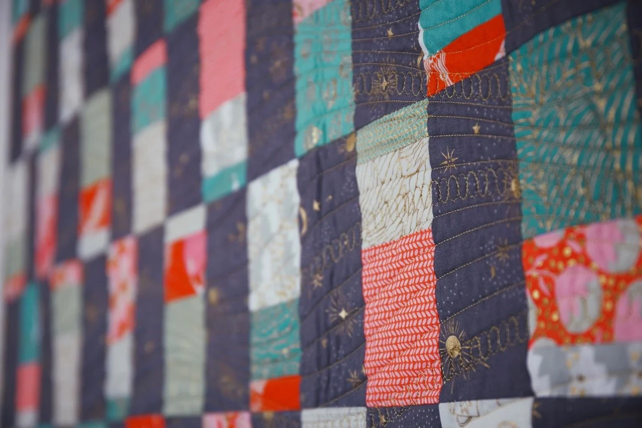 Majestic Scraps - Ruby Star Society Purl and Florida Fat Quarter version - Throw Size