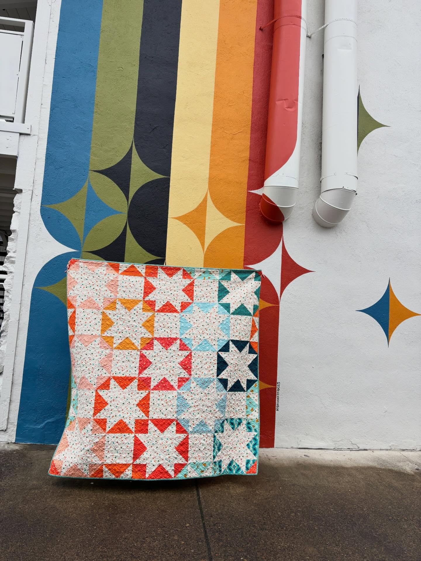 go and make quilt pattern🧡🩵.