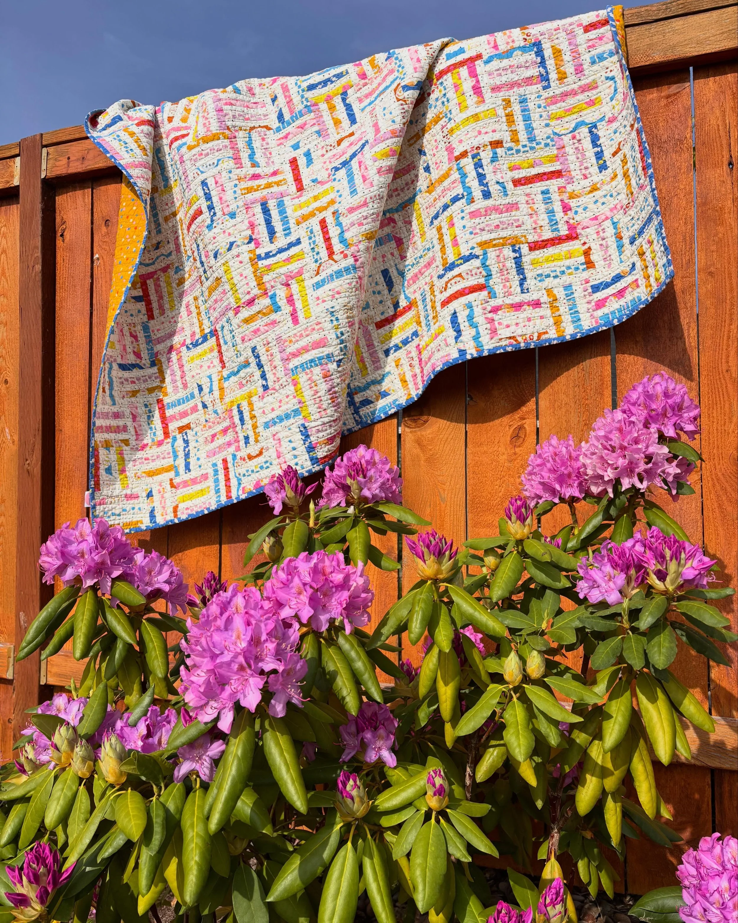 joyful stripes quilt pattern. 

a charm pack, layer cake, jelly roll, fat quarter and scrap friendly pattern by allison ramsing.