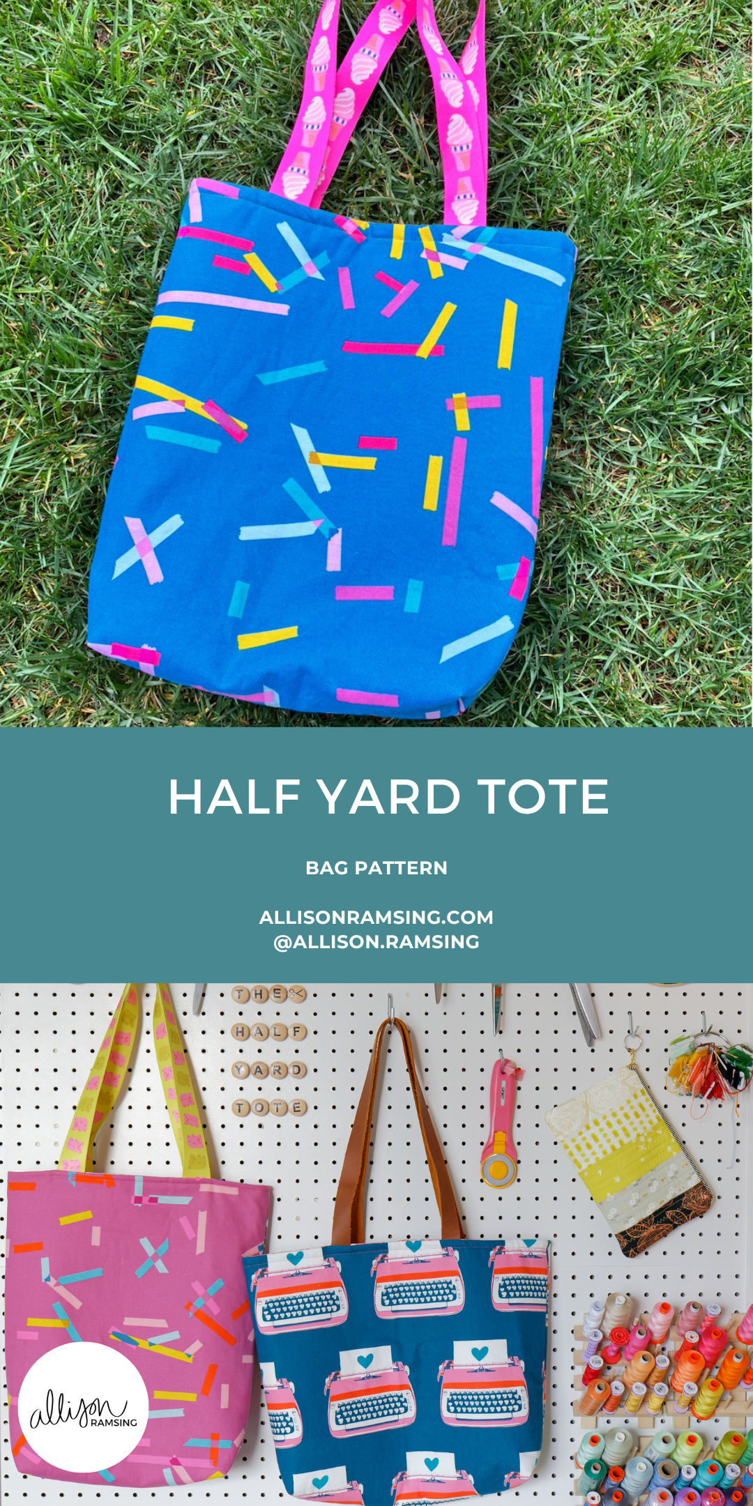 Tote Bag Pattern - The Half Yard Tote - Beginner Tote Bag Pattern - Beginner Bag Pattern - Ruby Star Society Canvas - Ruby Star Society Webbing