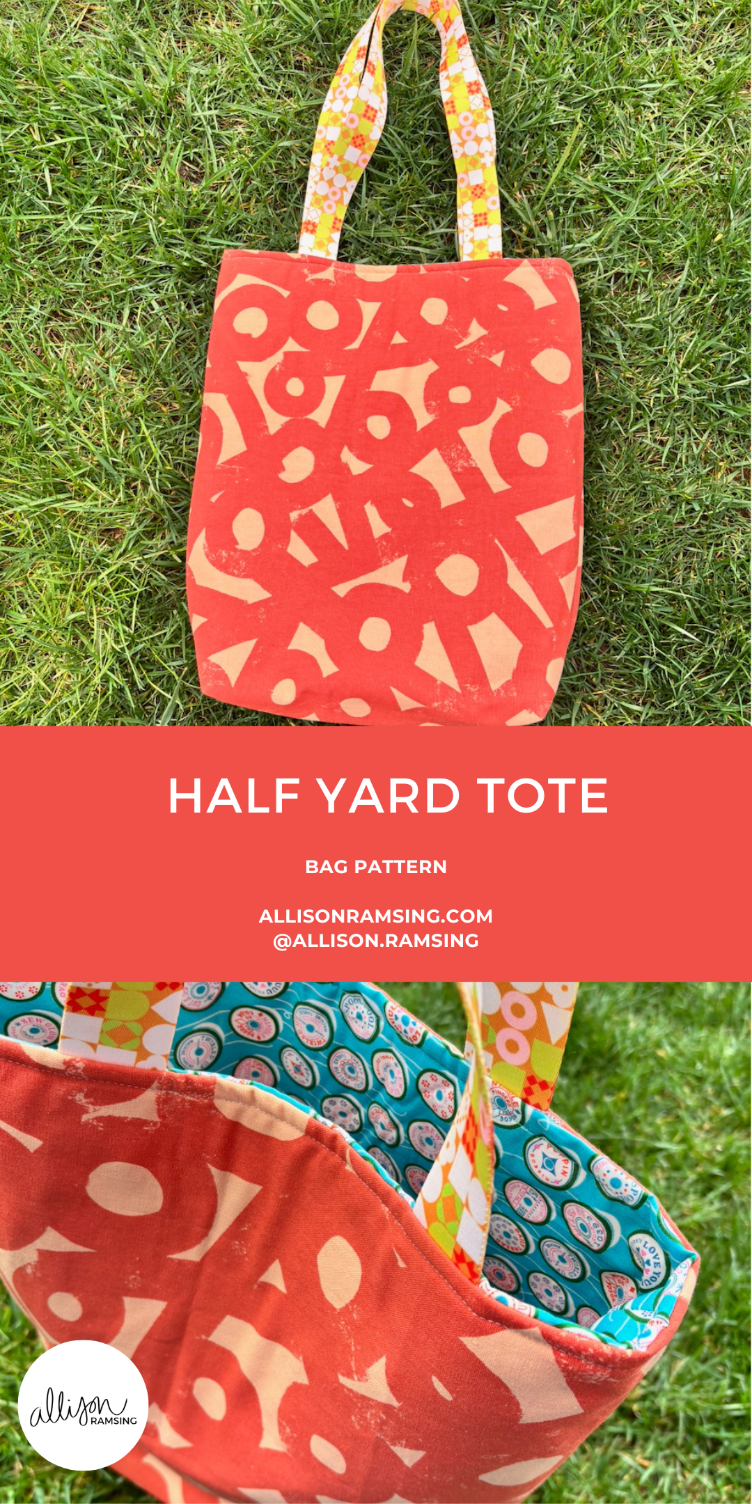 Tote Bag Pattern - The Half Yard Tote - Beginner Tote Bag Pattern - Beginner Bag Pattern - Ruby Star Society Canvas - Ruby Star Society Webbing