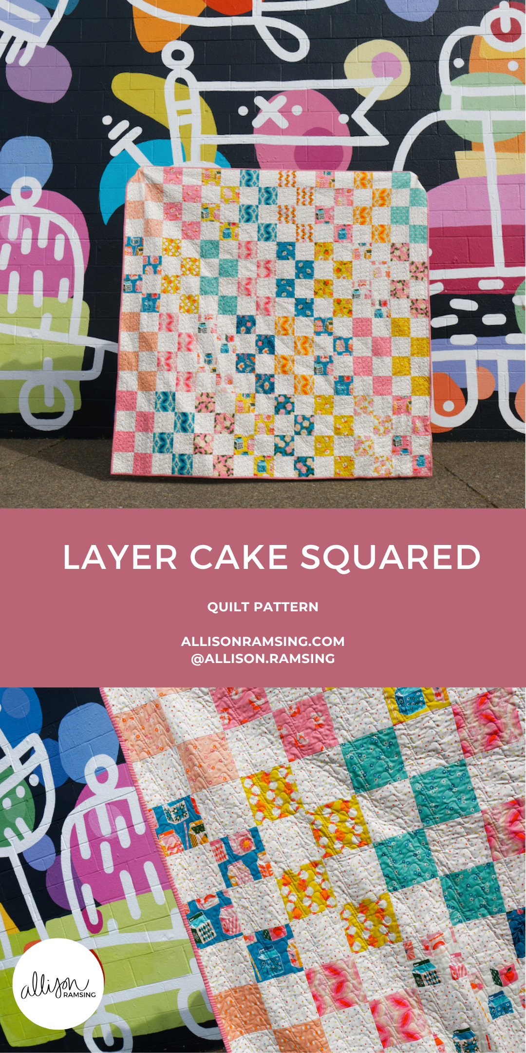 Layer Cake Squared Quilt Pattern - Layer Cake Quilt Pattern - Beginner Quilt Pattern - Simple Quilt Pattern - Ruby Star Society Juicy Fabric - Easy Quilt Pattern - Quilt in a Weekend