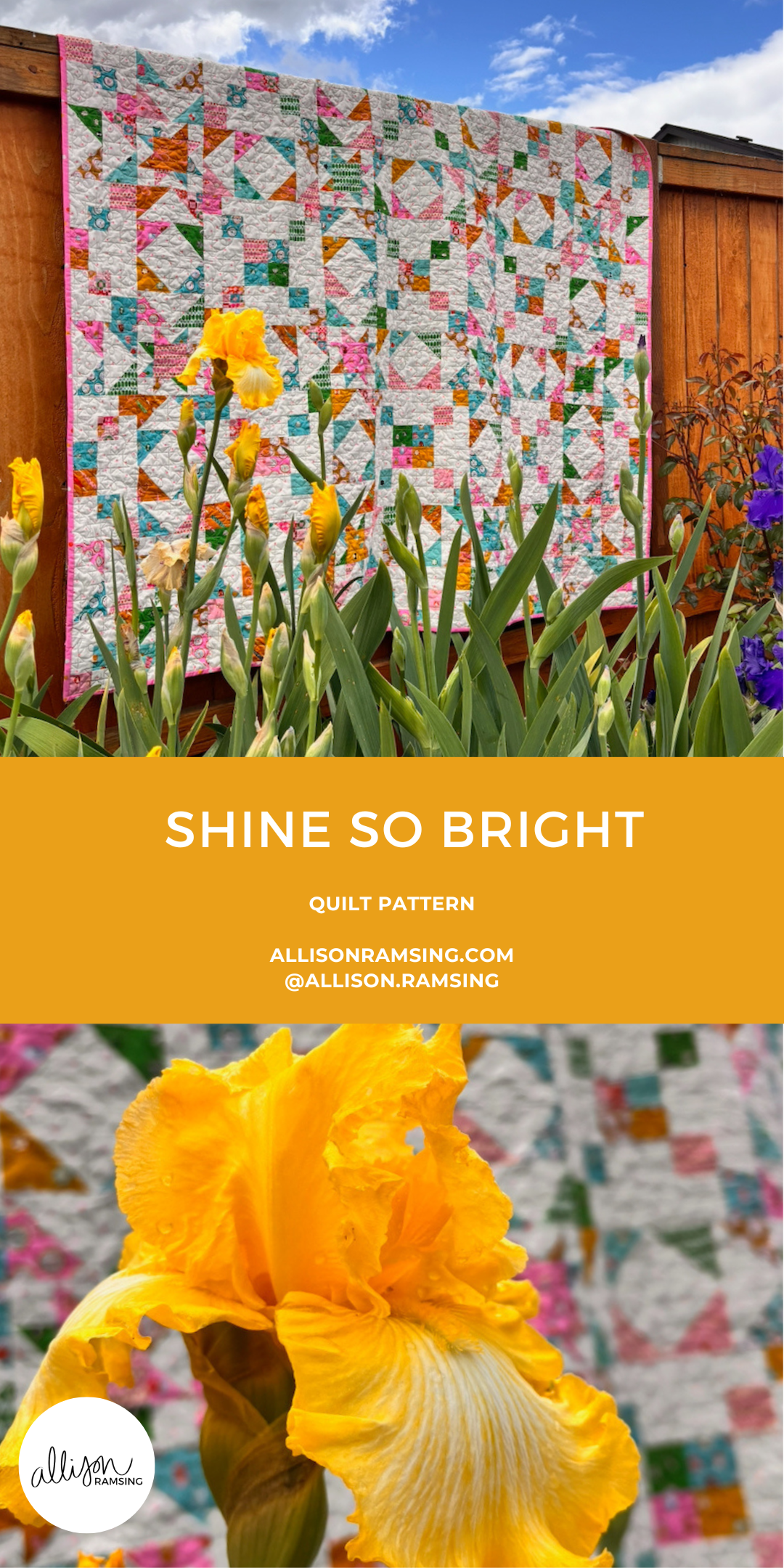 Shine So Bright Quilt Pattern by Allison Ramsing - Ruby Star Soceity Trinketry - Ruby Star Society 1-800 Notion - Fat Quarter Pattern - 6 Fat Quarter Pattern - 9 Fat Quarter Pattern - 12 Fat Quarter Pattern - 16 Fat Quarter Pattern - Sawtooth Star