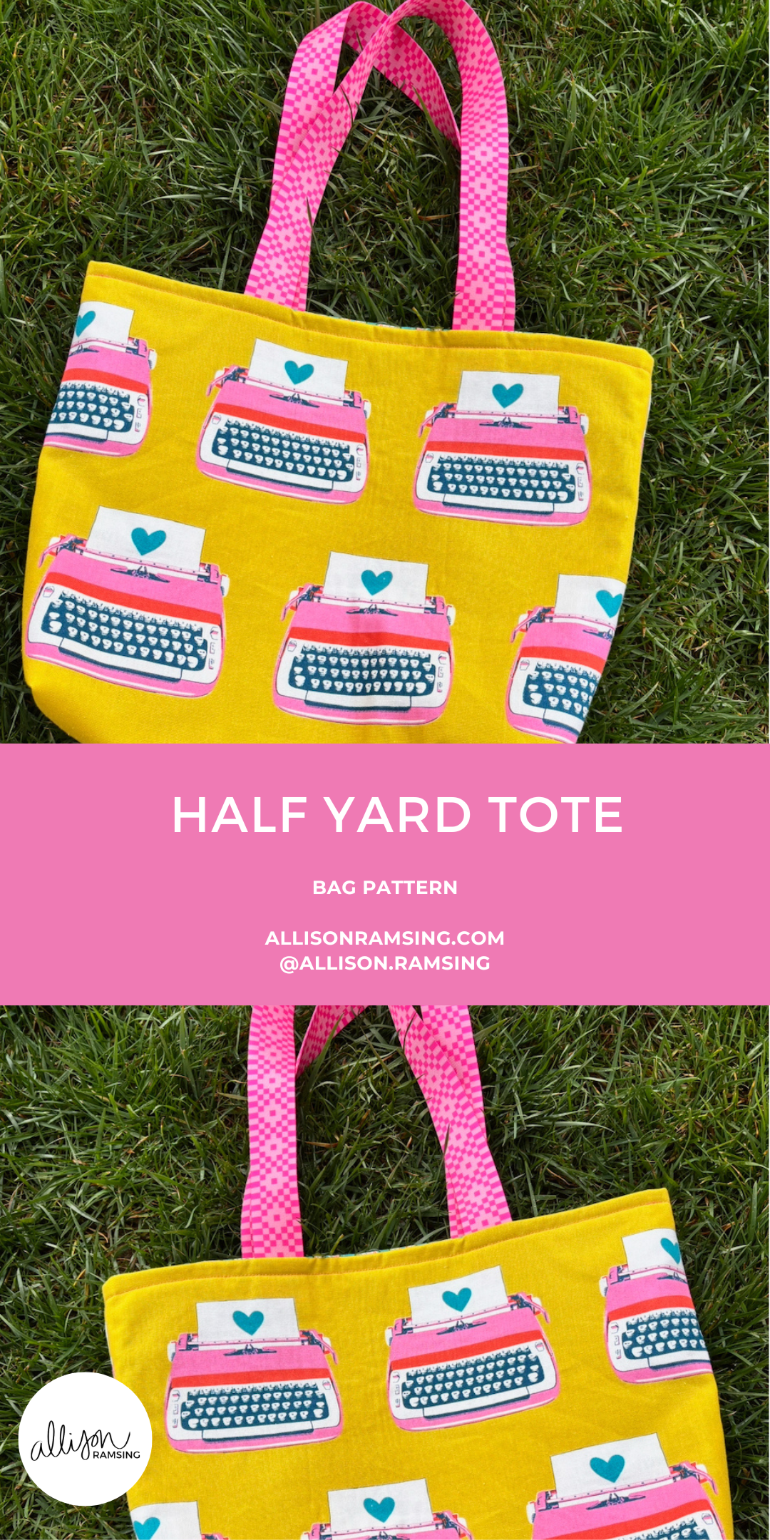 Tote Bag Pattern - The Half Yard Tote - Beginner Tote Bag Pattern - Beginner Bag Pattern - Ruby Star Society Canvas - Ruby Star Society Webbing