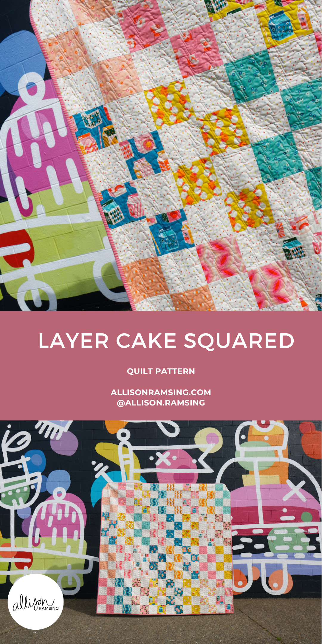 Layer Cake Squared Quilt Pattern - Layer Cake Quilt Pattern - Beginner Quilt Pattern - Simple Quilt Pattern - Ruby Star Society Juicy Fabric - Easy Quilt Pattern - Quilt in a Weekend